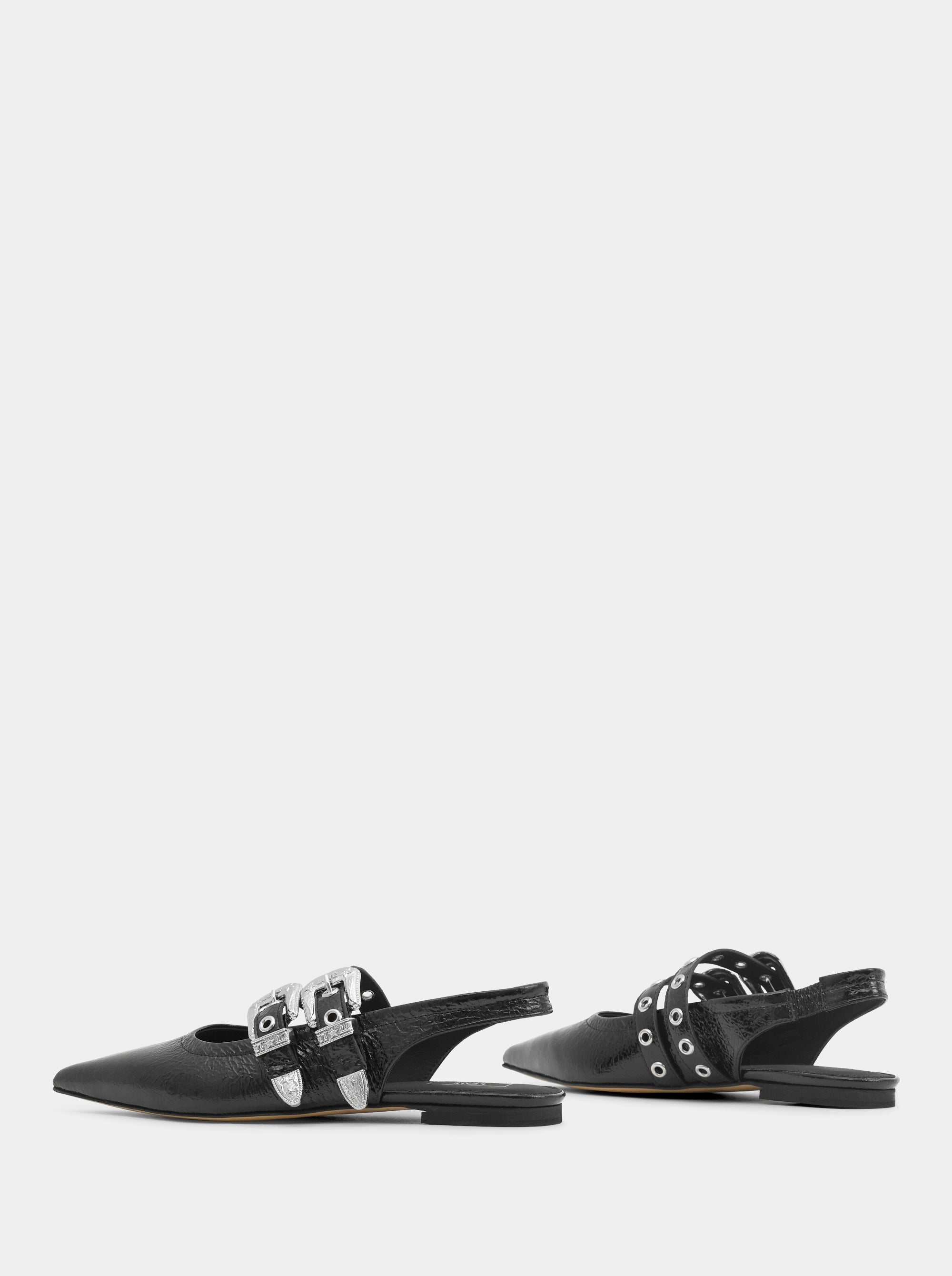 ANNA BLACK NAPLAK PATENT BALLET FLATS