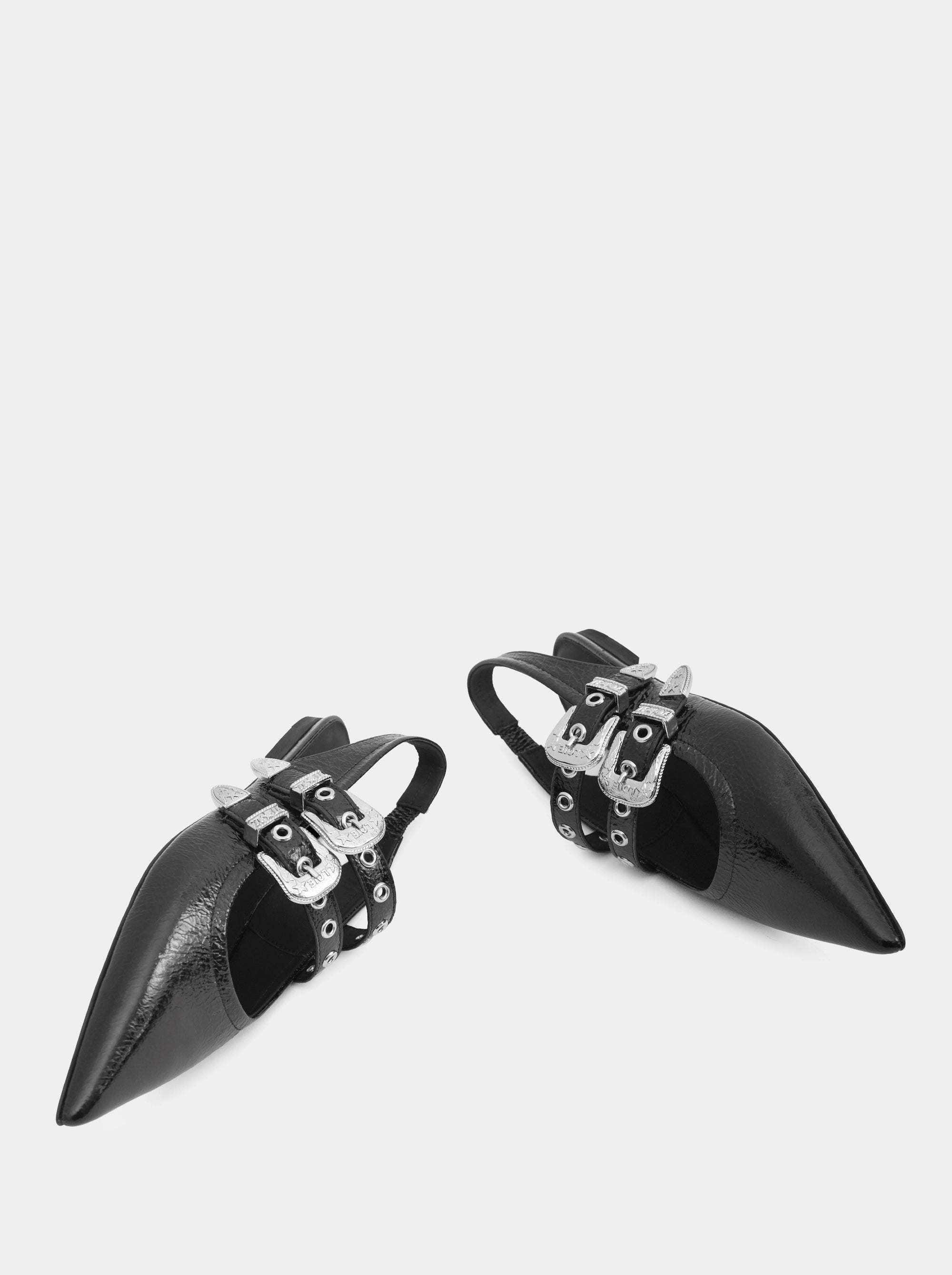 ANNA BLACK NAPLAK PATENT BALLET FLATS