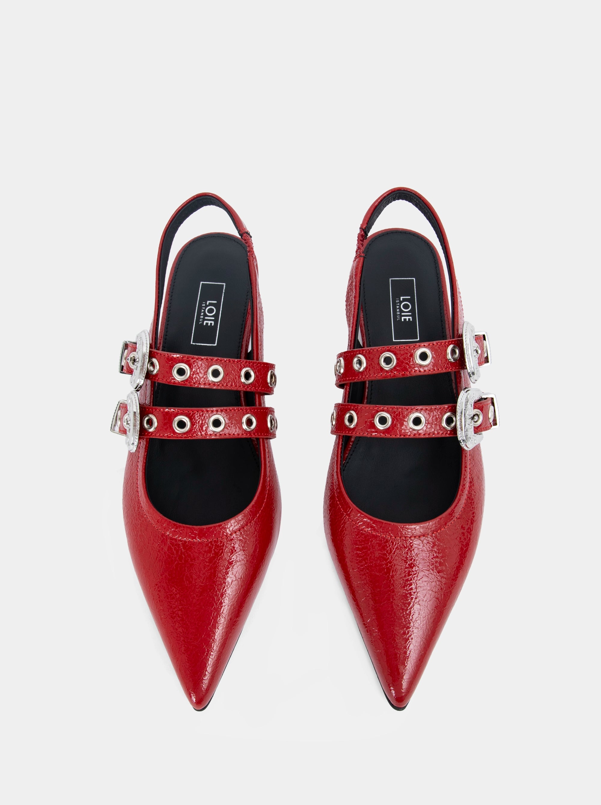 ANNA BLACK NAPLAK PATENT BALLET FLATS