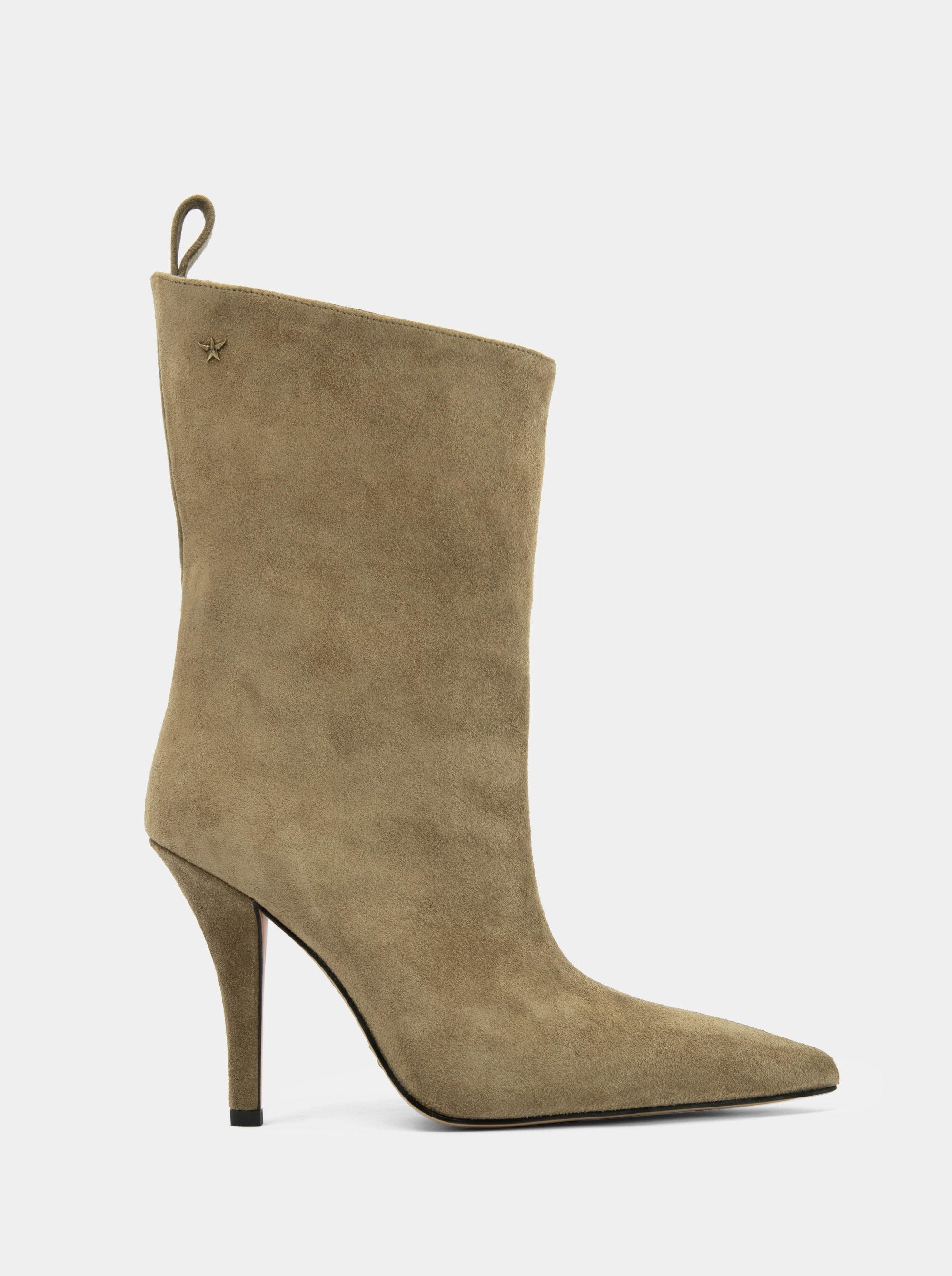 BELLA KHAKI SUEDE BOOTIES