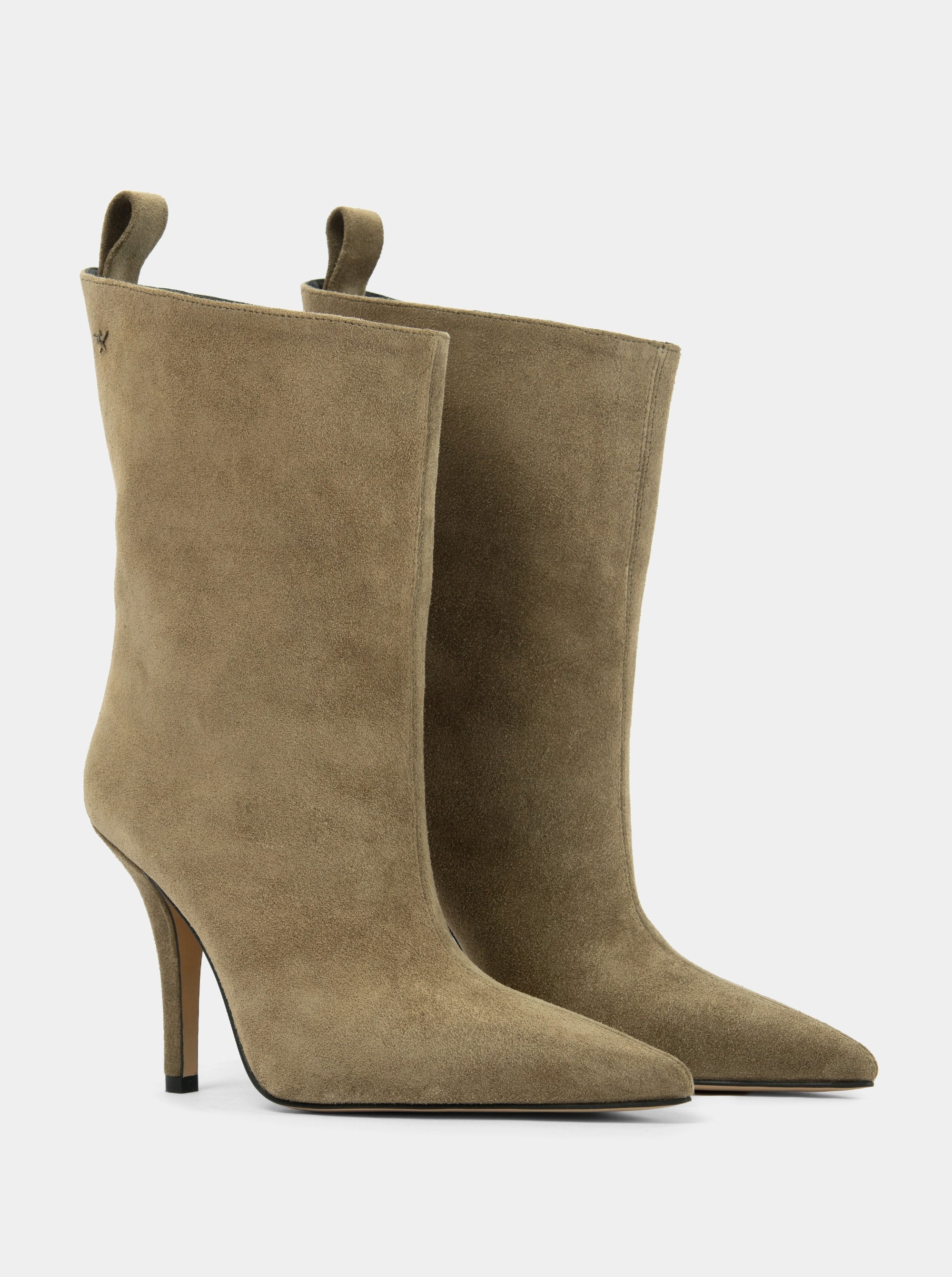 BELLA KHAKI SUEDE BOOTIES