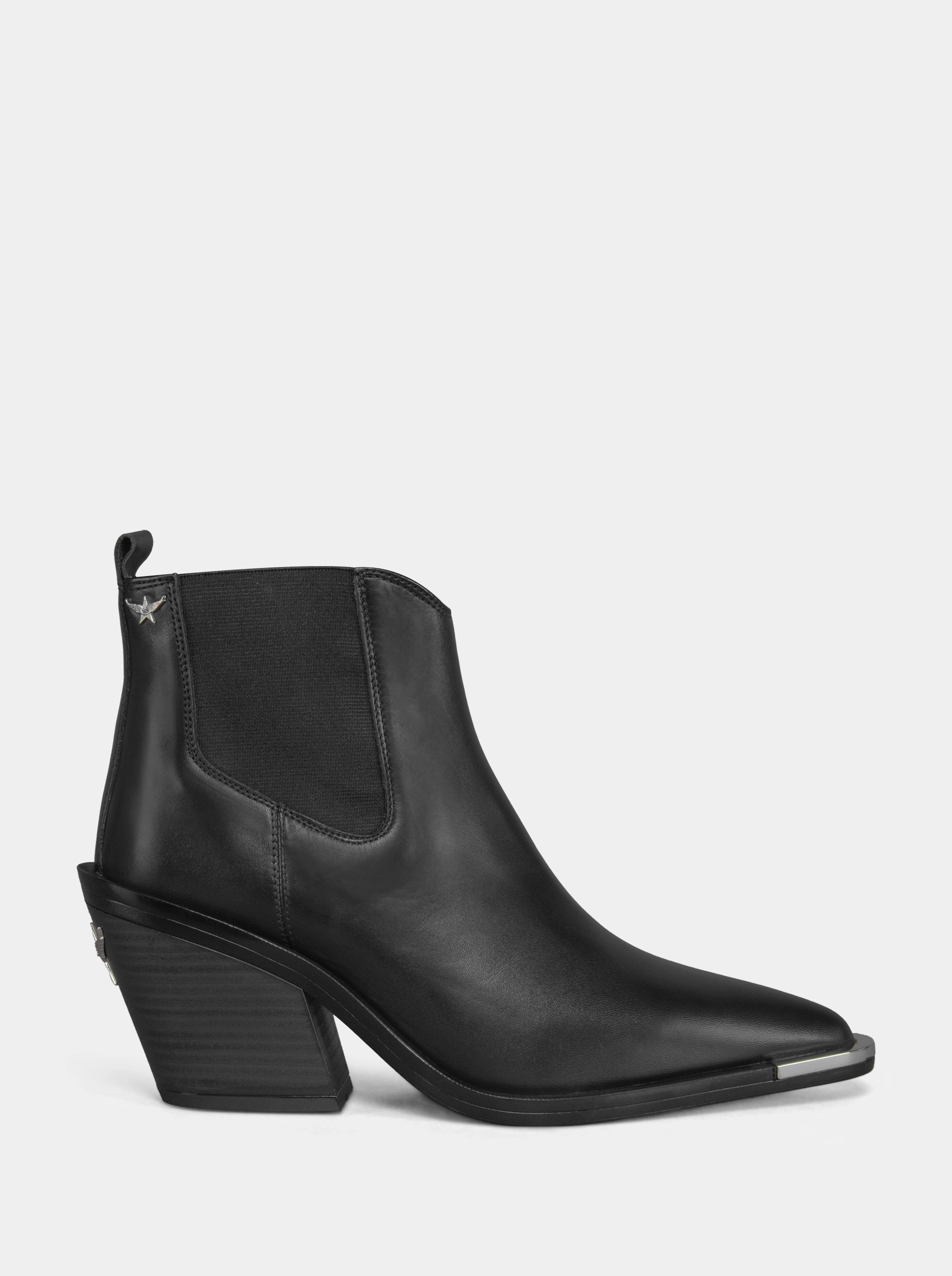 BELLINI BLACK LEATHER BOOTIES