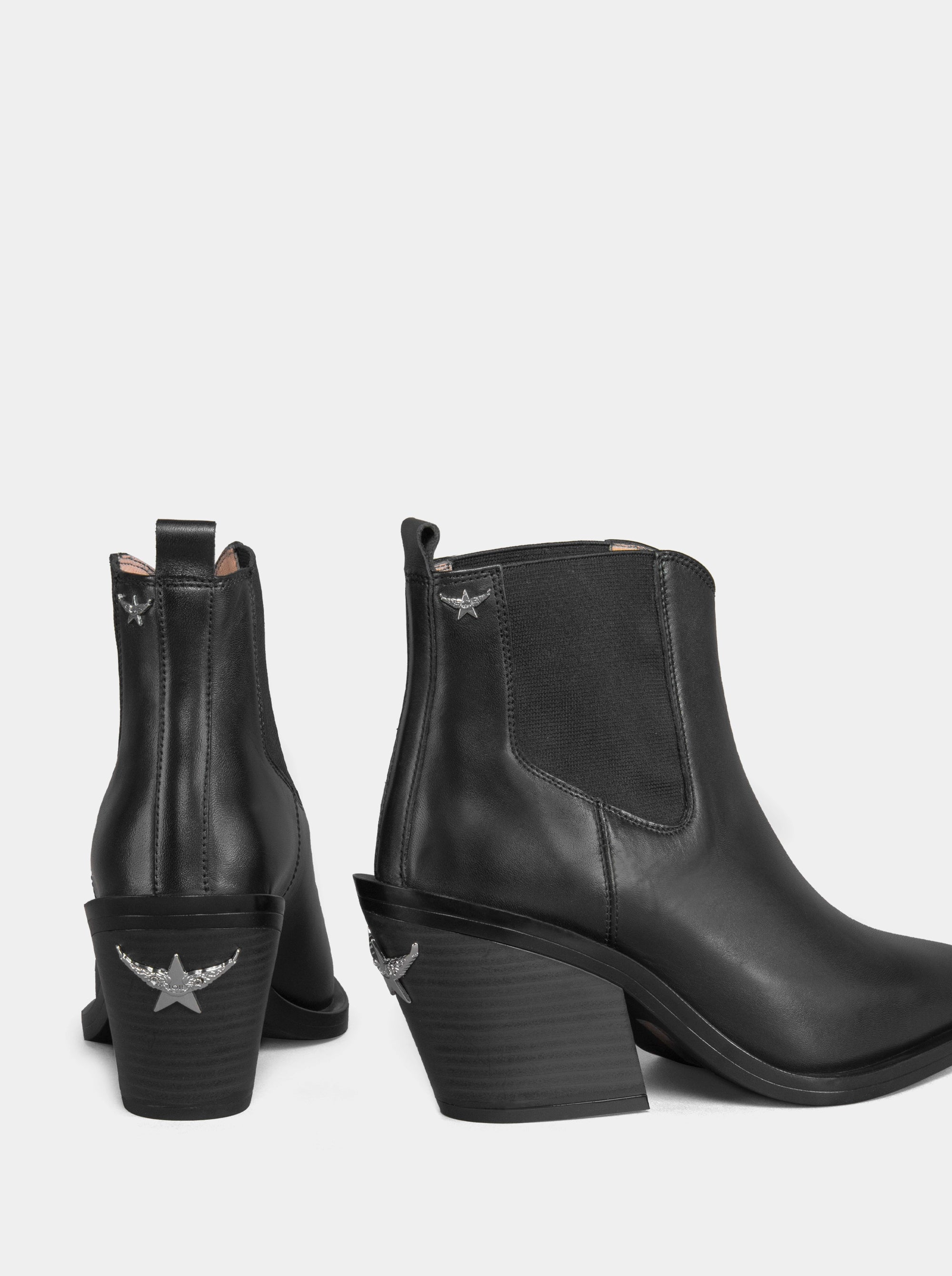 BELLINI BLACK LEATHER BOOTIES