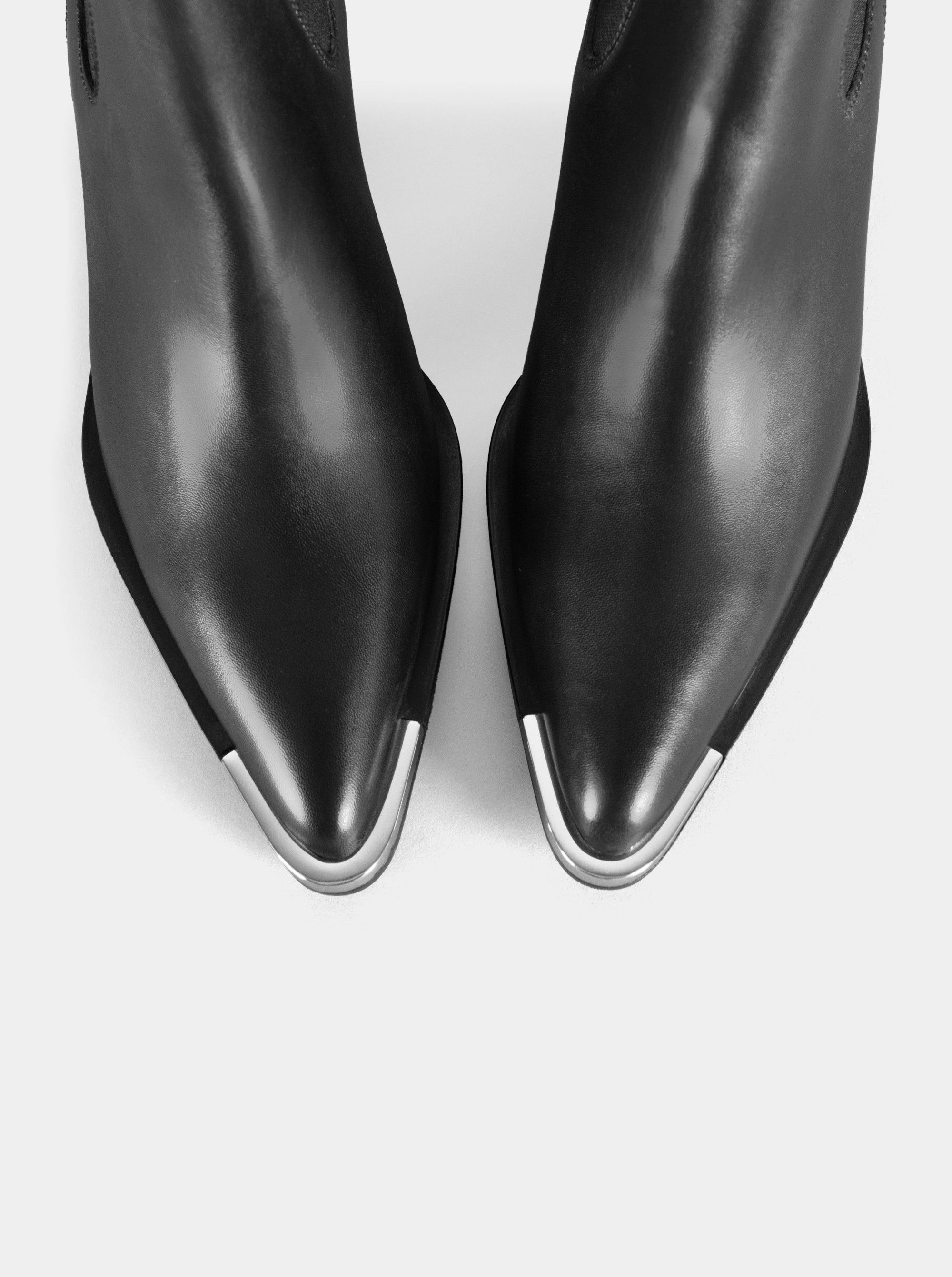 BELLINI BLACK LEATHER BOOTIES