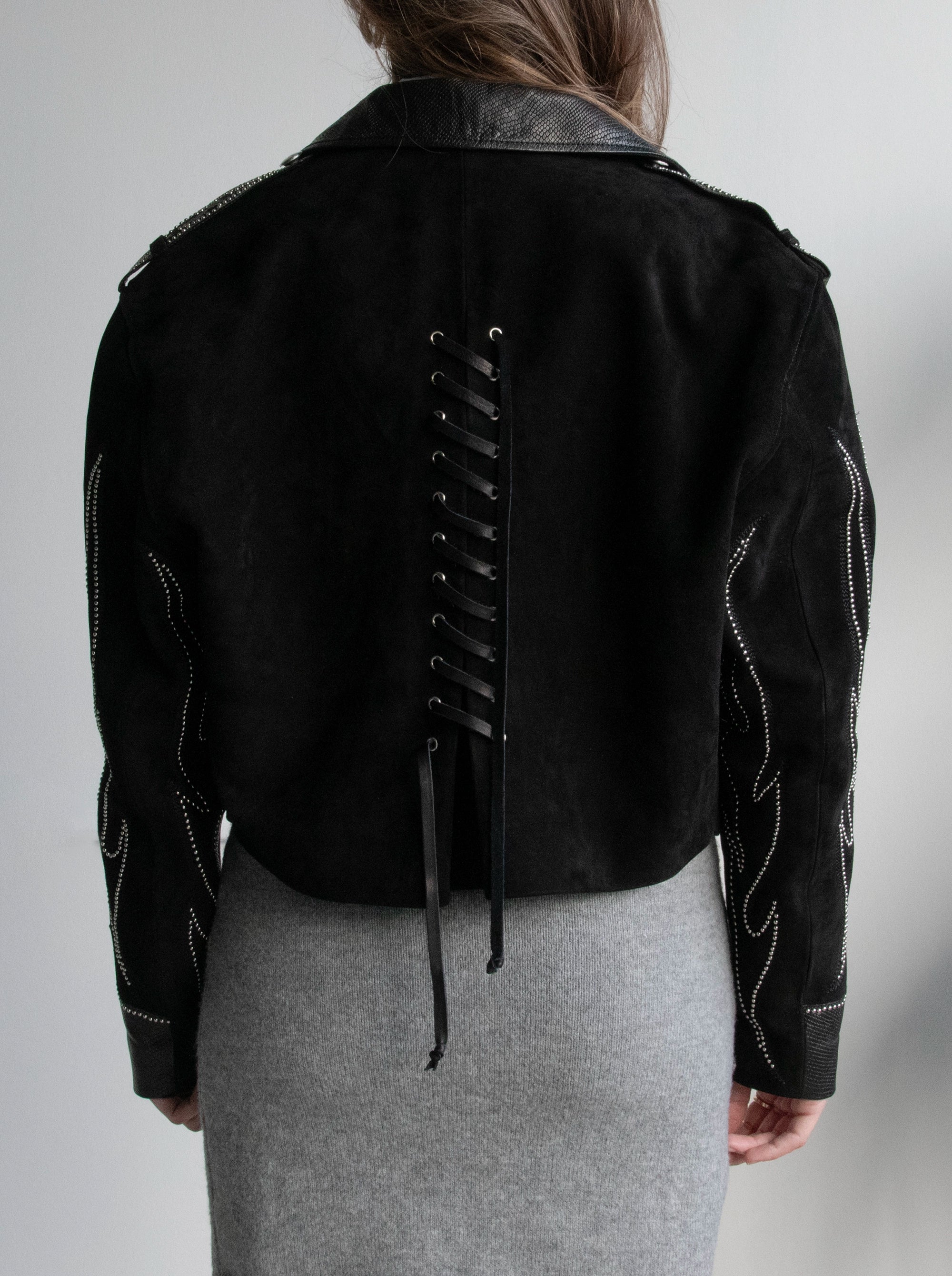 BIKER BLACK PIN JACKET