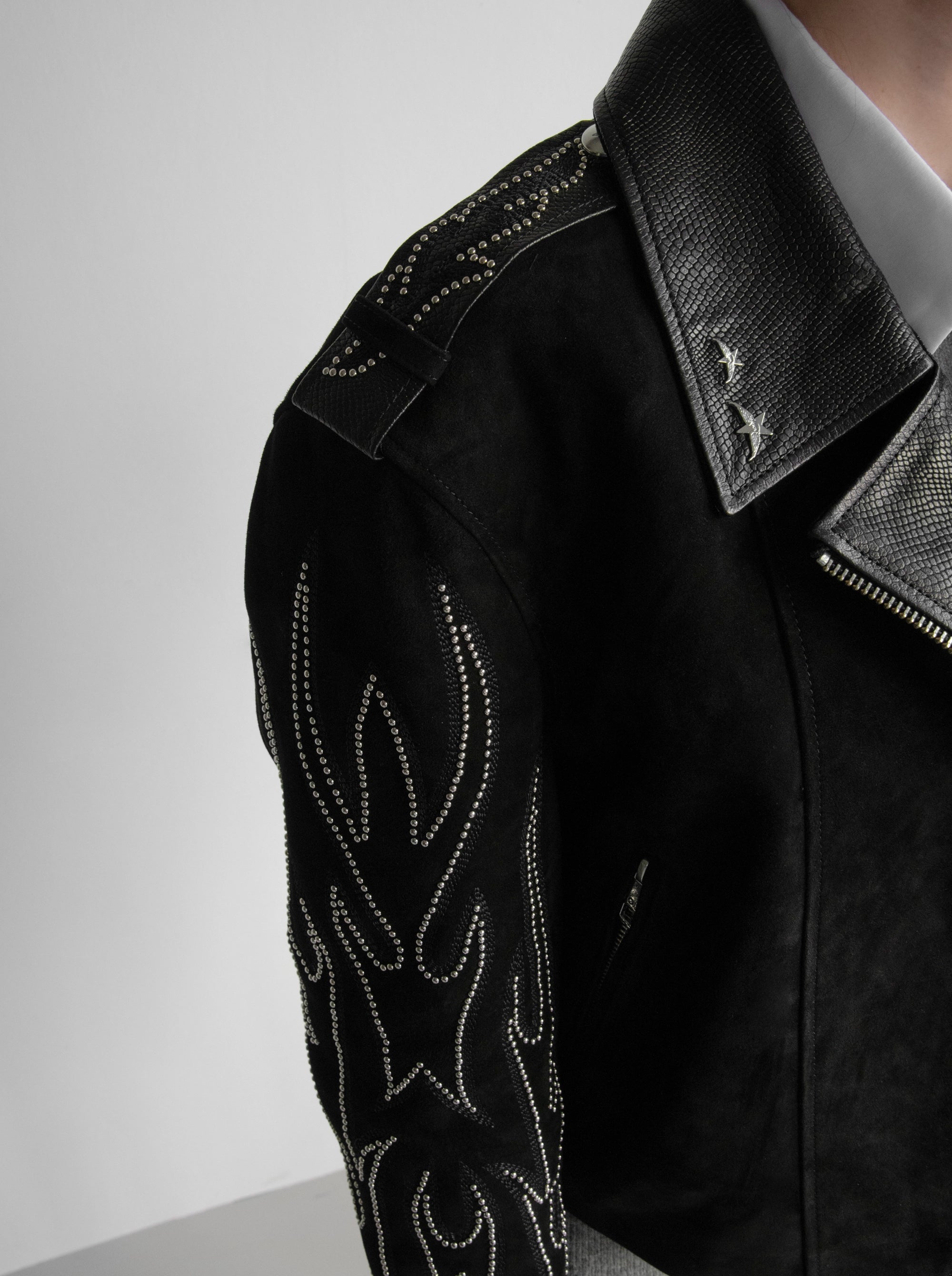 BIKER BLACK PIN JACKET