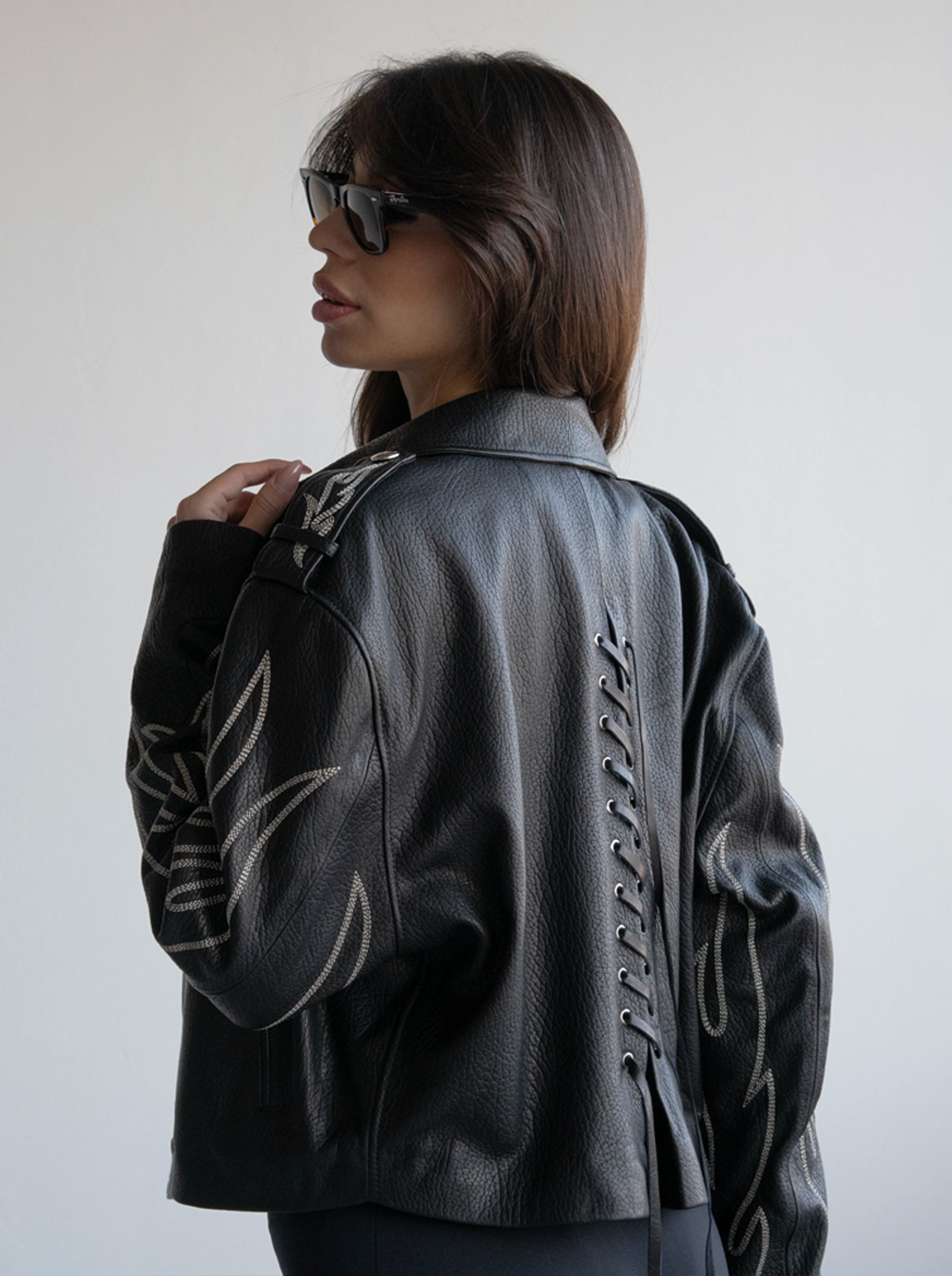 BIKER BLACK FLOTER JACKET