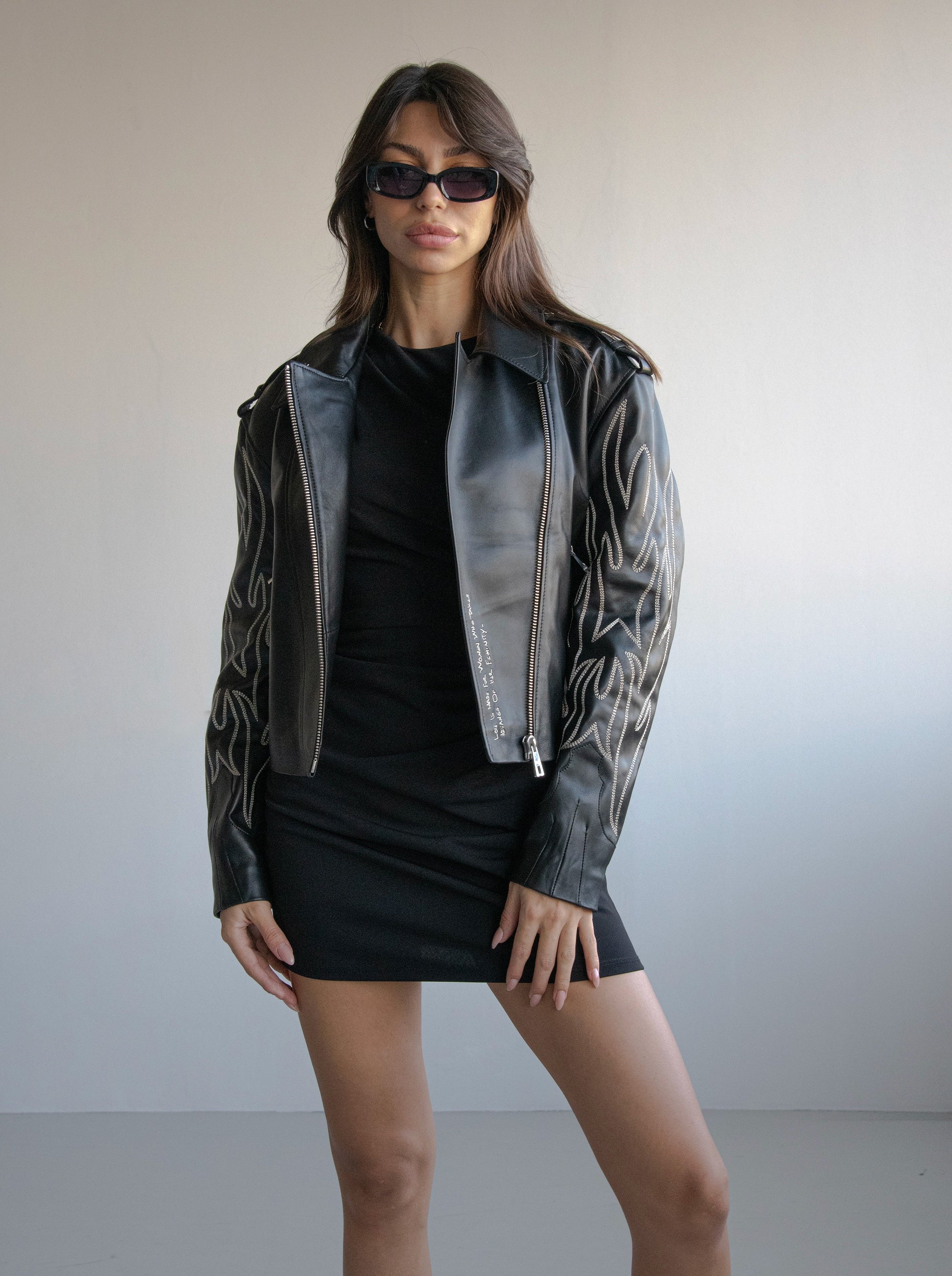 BIKER BLACK LEATHER JACKET