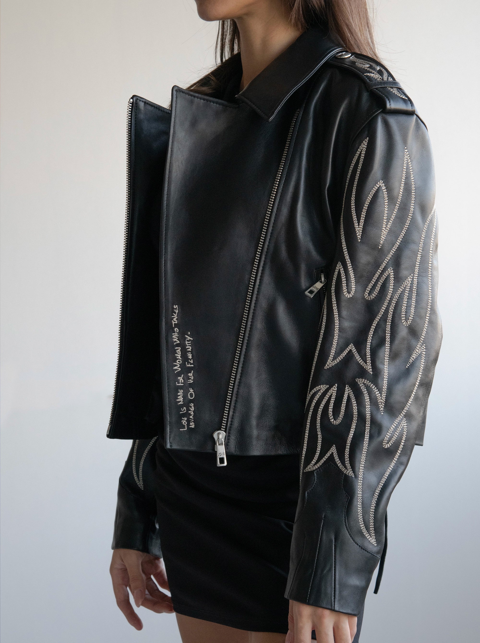 BIKER BLACK LEATHER JACKET