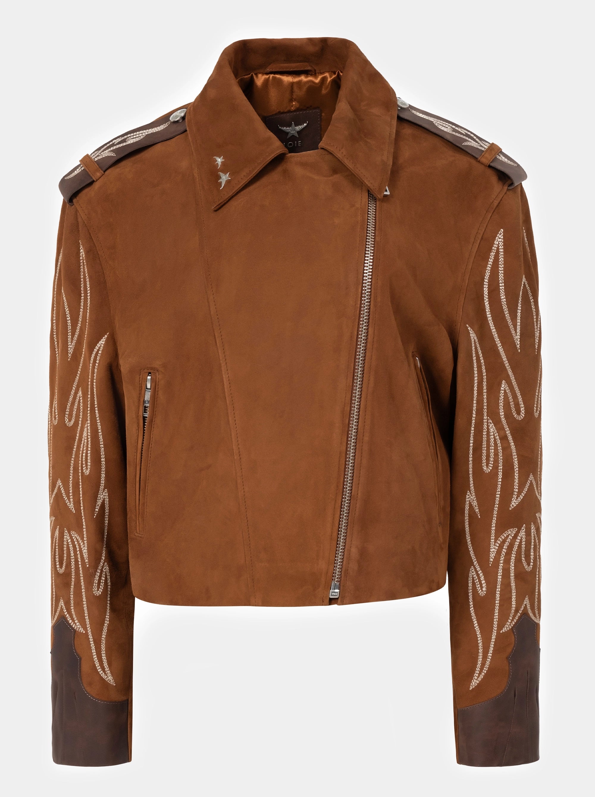 BIKER CARAMEL BROWN SUEDE JACKET