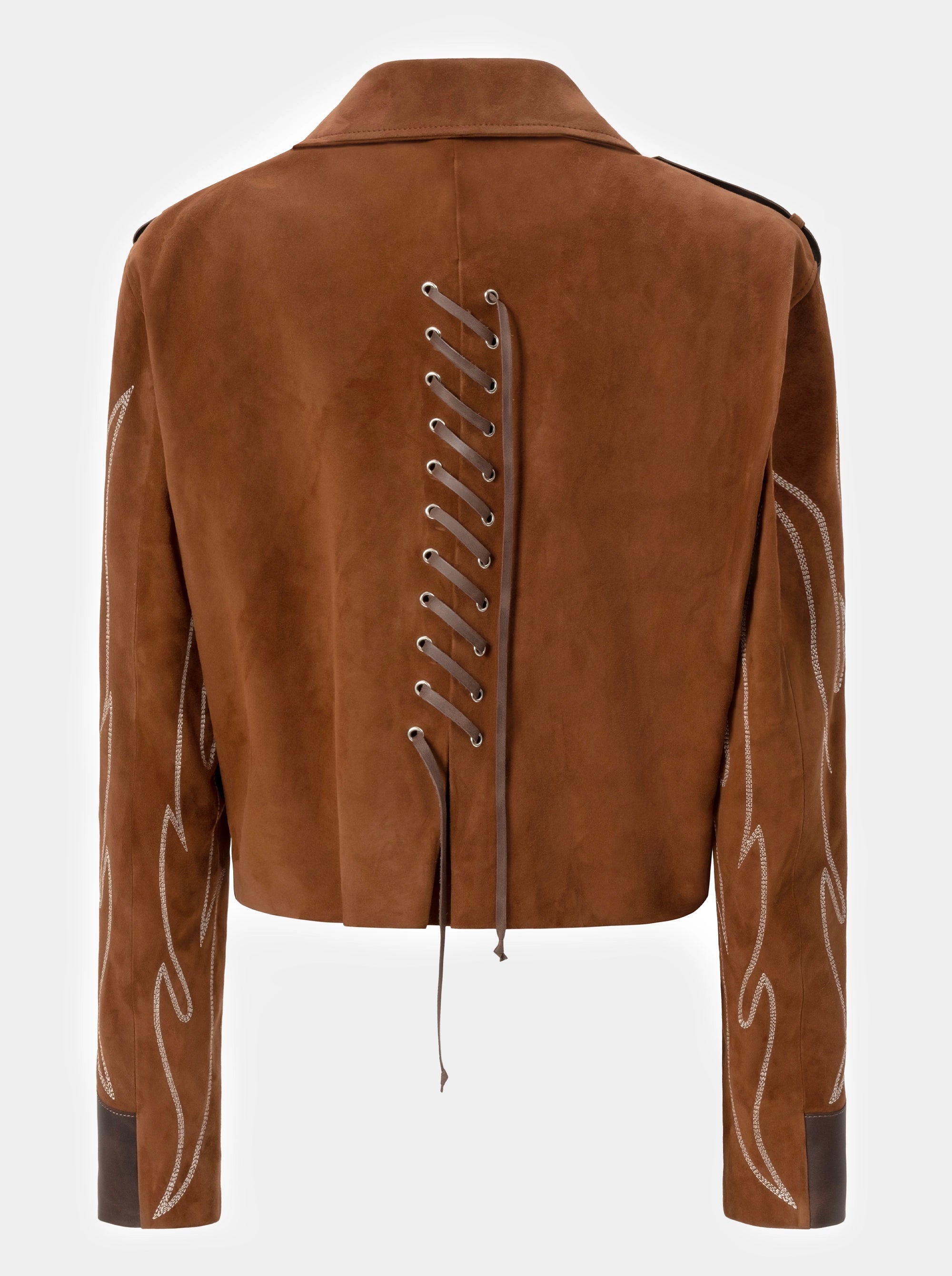 BIKER CARAMEL BROWN SUEDE JACKET