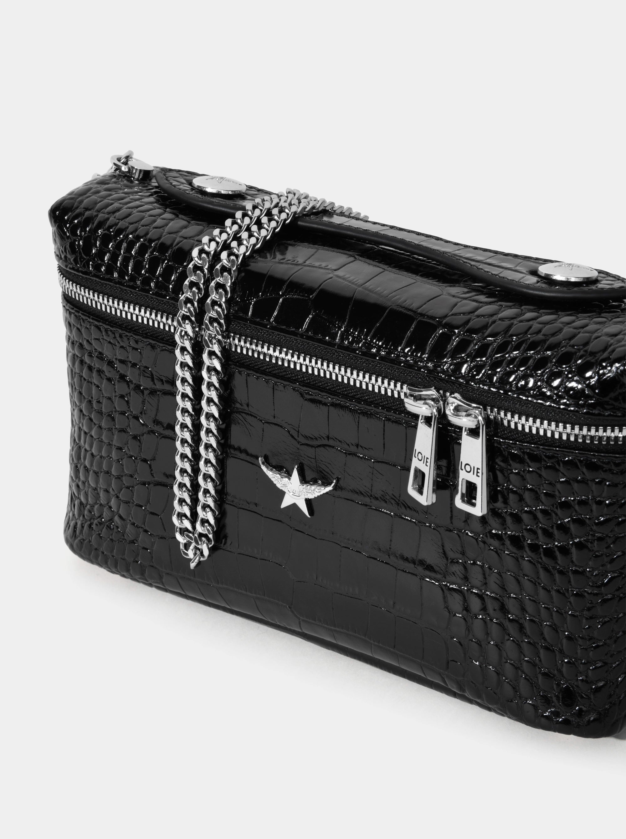 BOX BLACK CROCO BAG