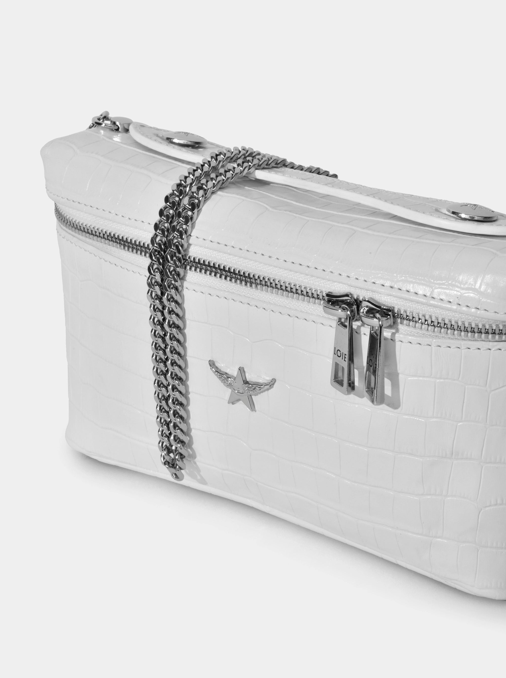 BOX WHITE CROCO BAG