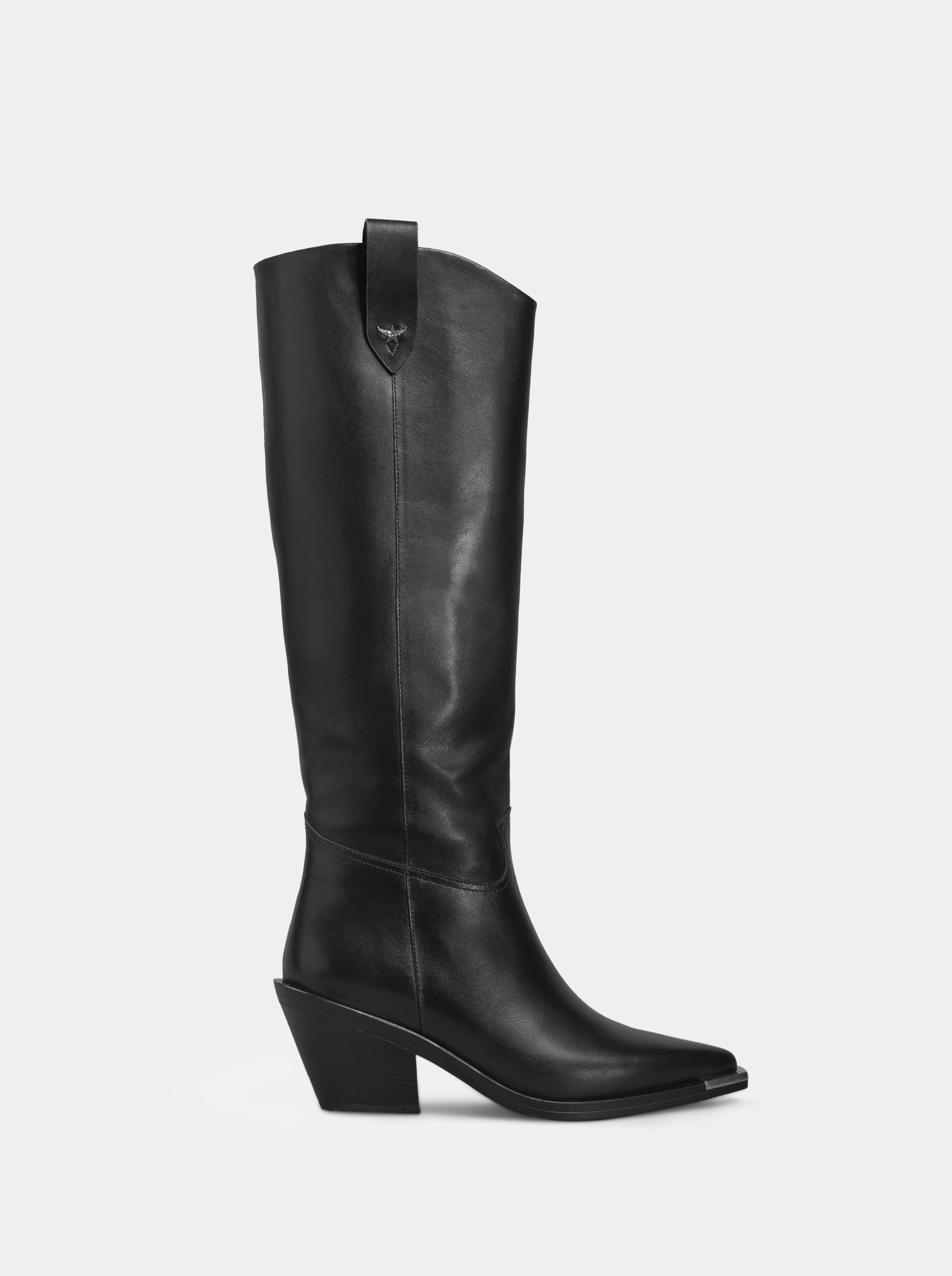 CAMERON BLACK LEATHER BOOTS