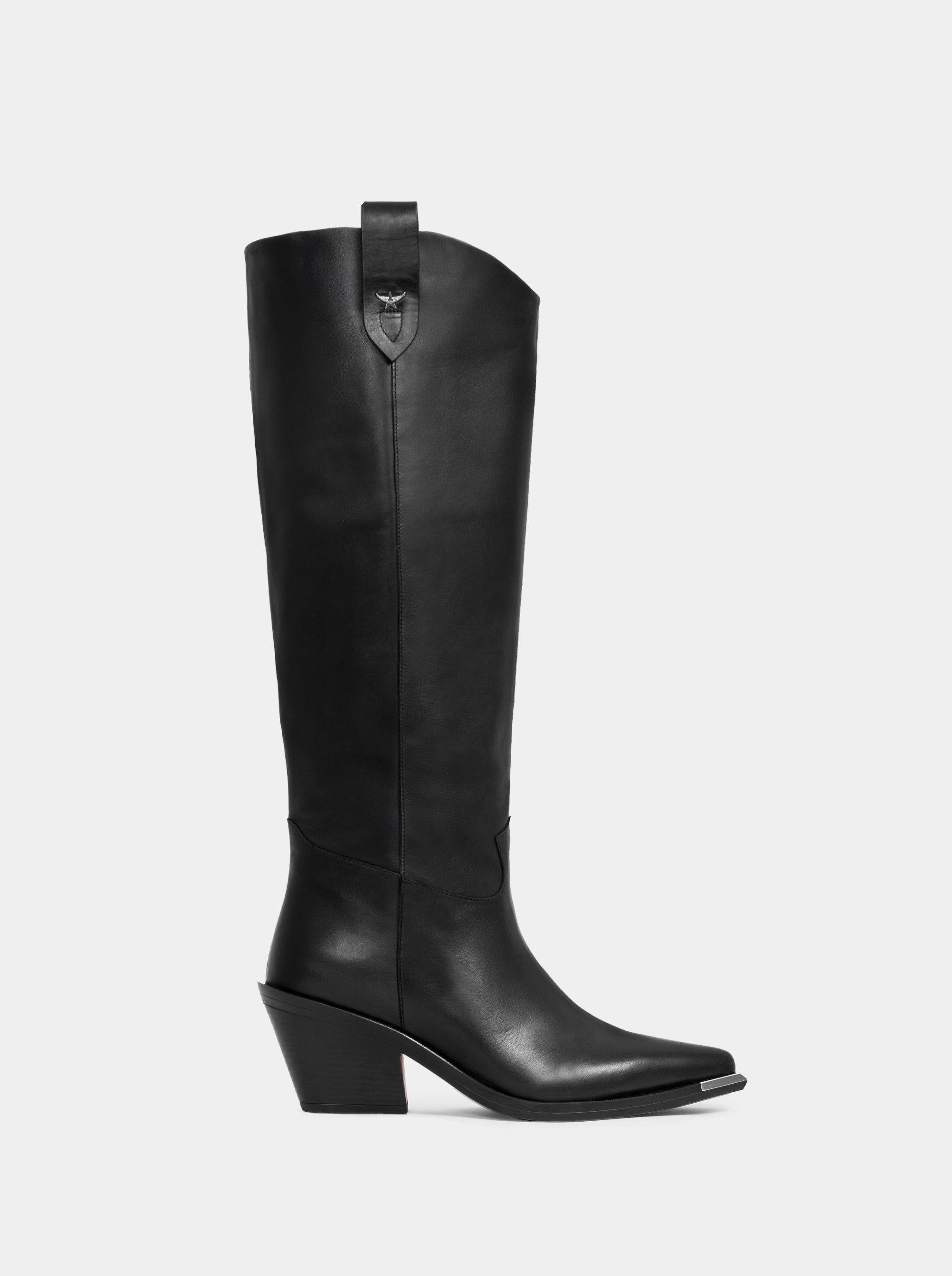 CAMERON BLACK LEATHER BOOTS