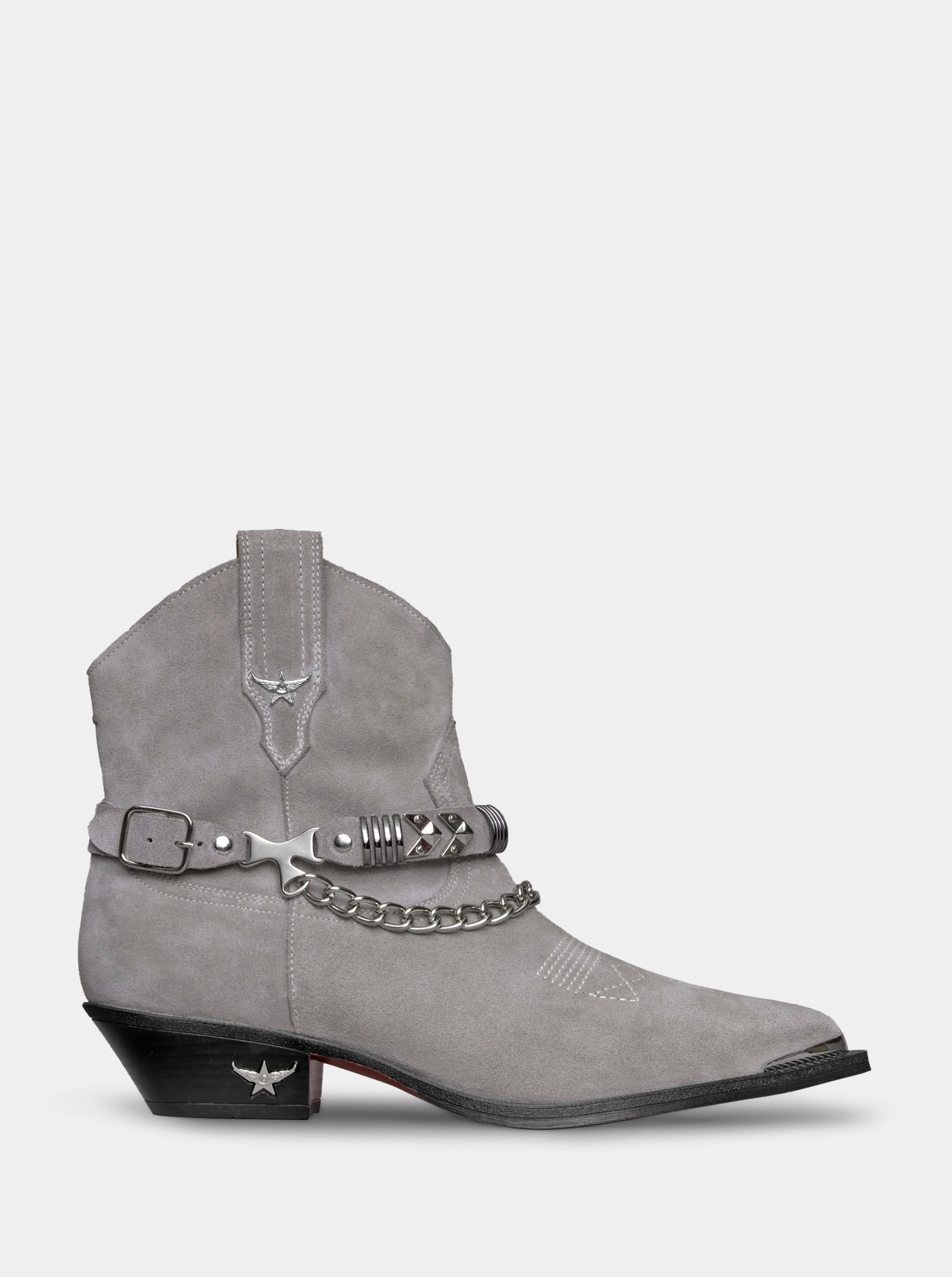 CAMILIA GREY SUEDE BOOTIES