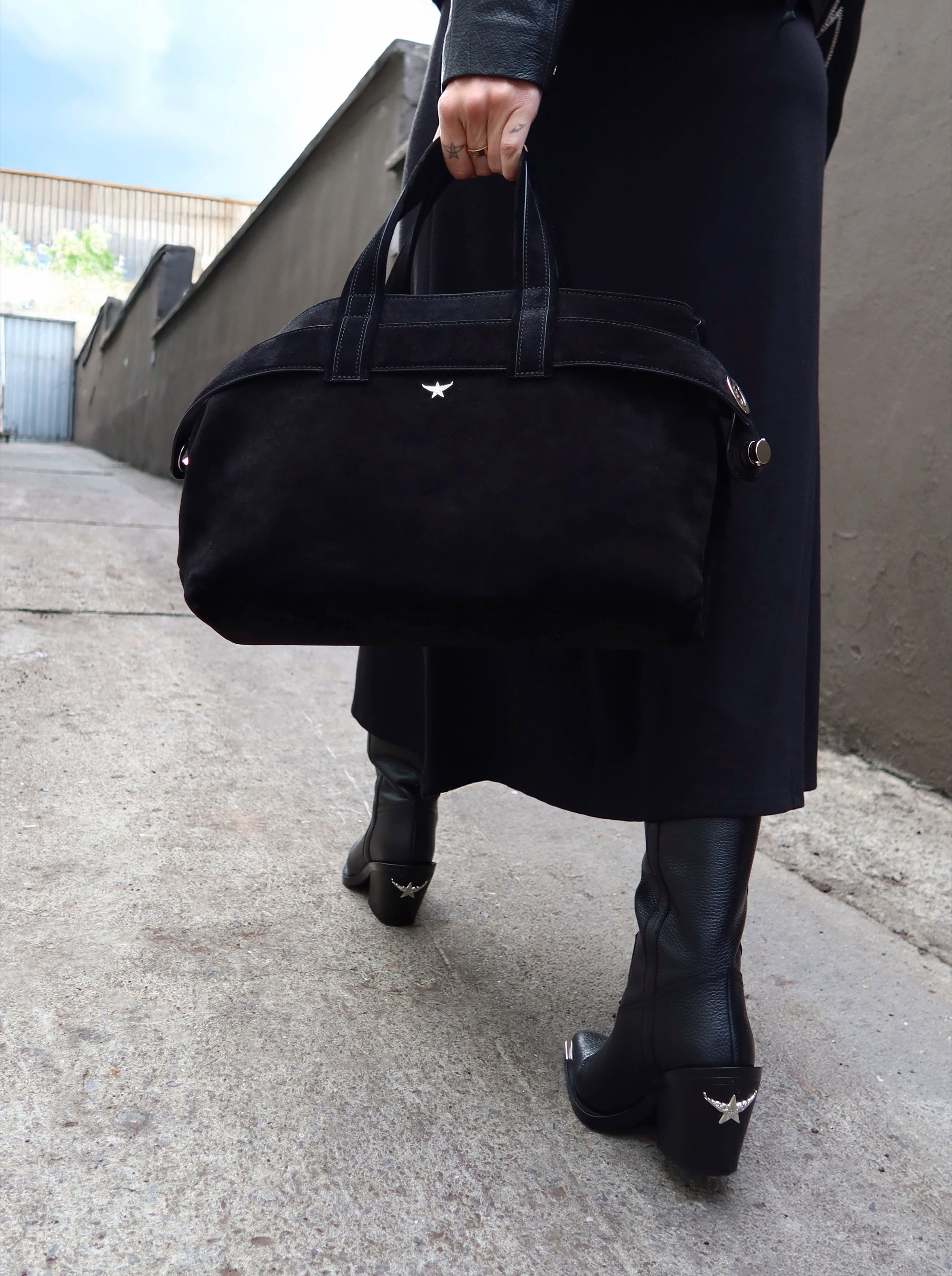 LAUREN BLACK SUEDE BAG