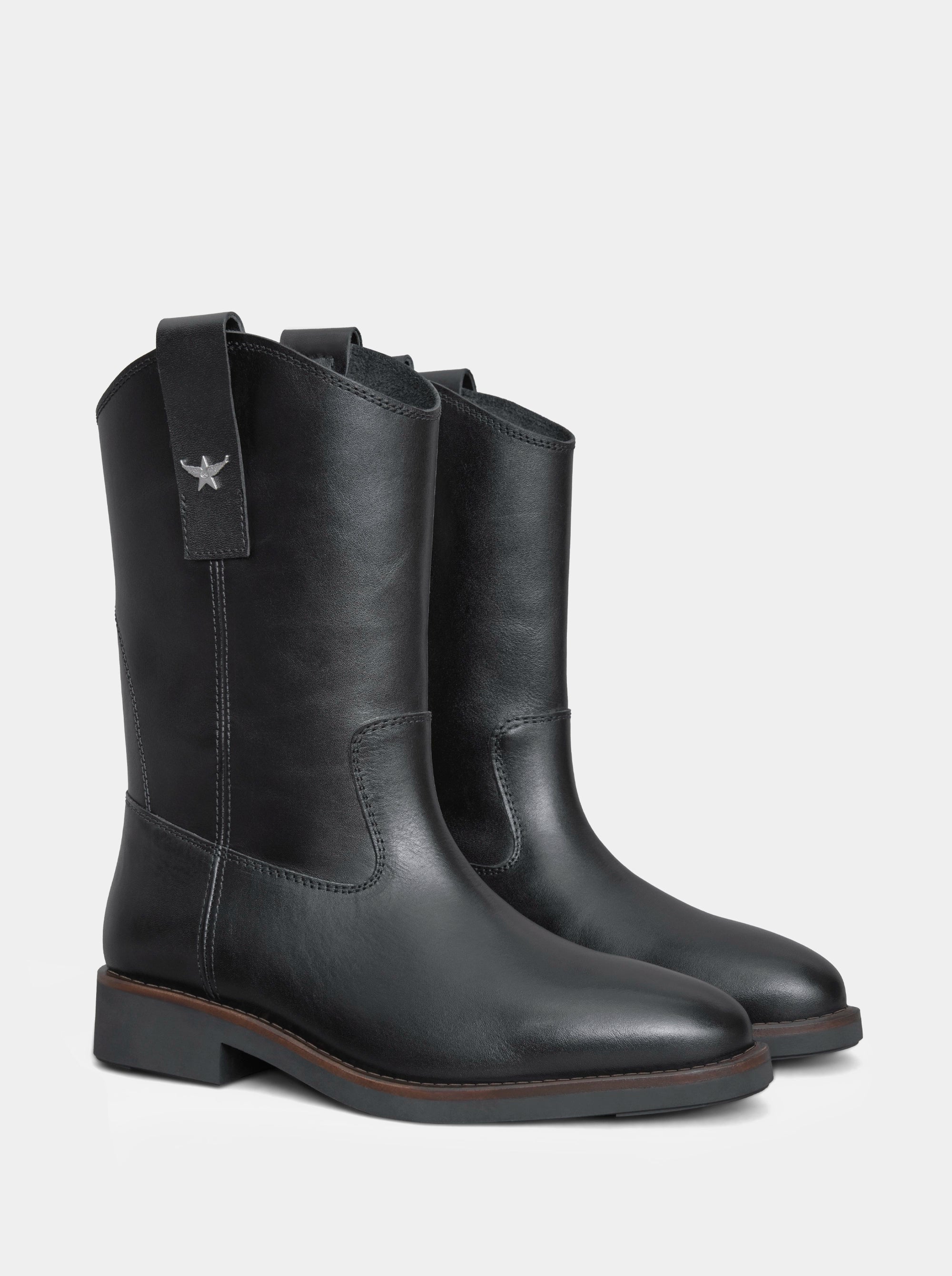 CASE BLACK LEATHER BOOTIES