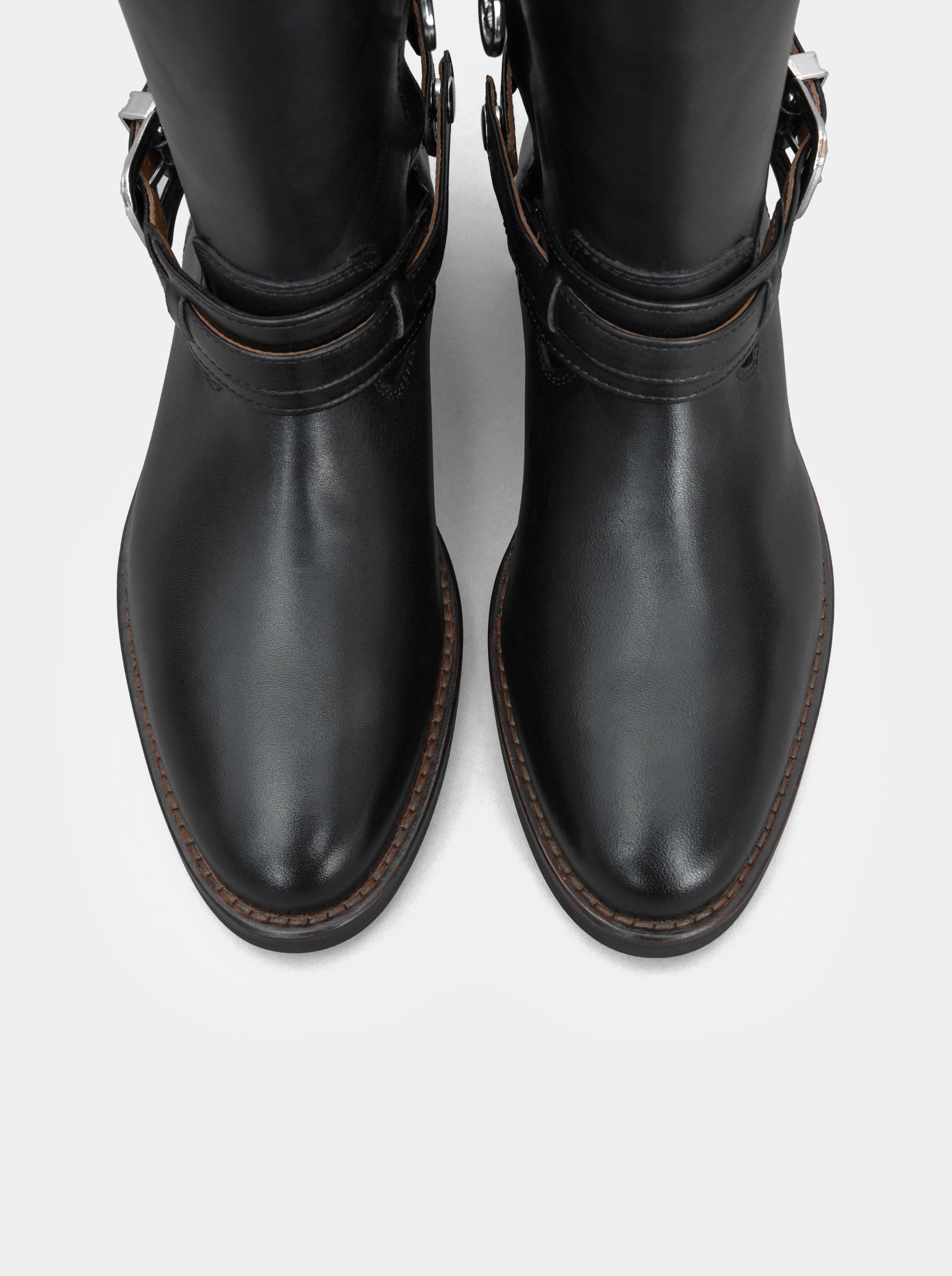 CASE BLACK LEATHER BOOTIES