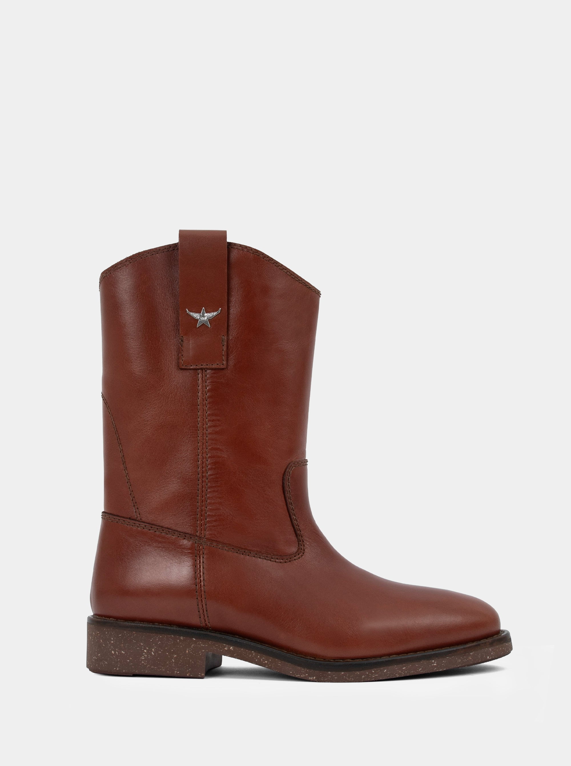 CASE BROWN LEATHER BOOTIES