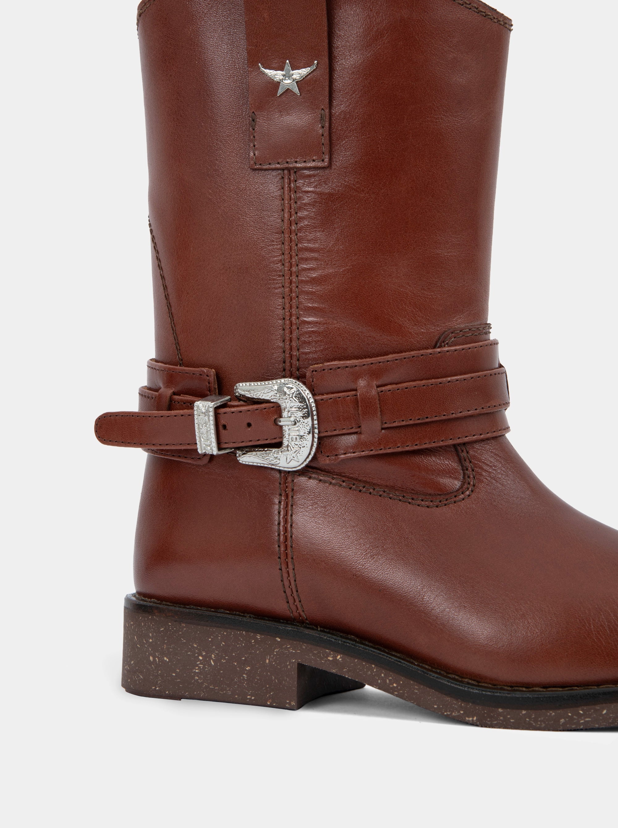 CASE BROWN LEATHER BOOTIES