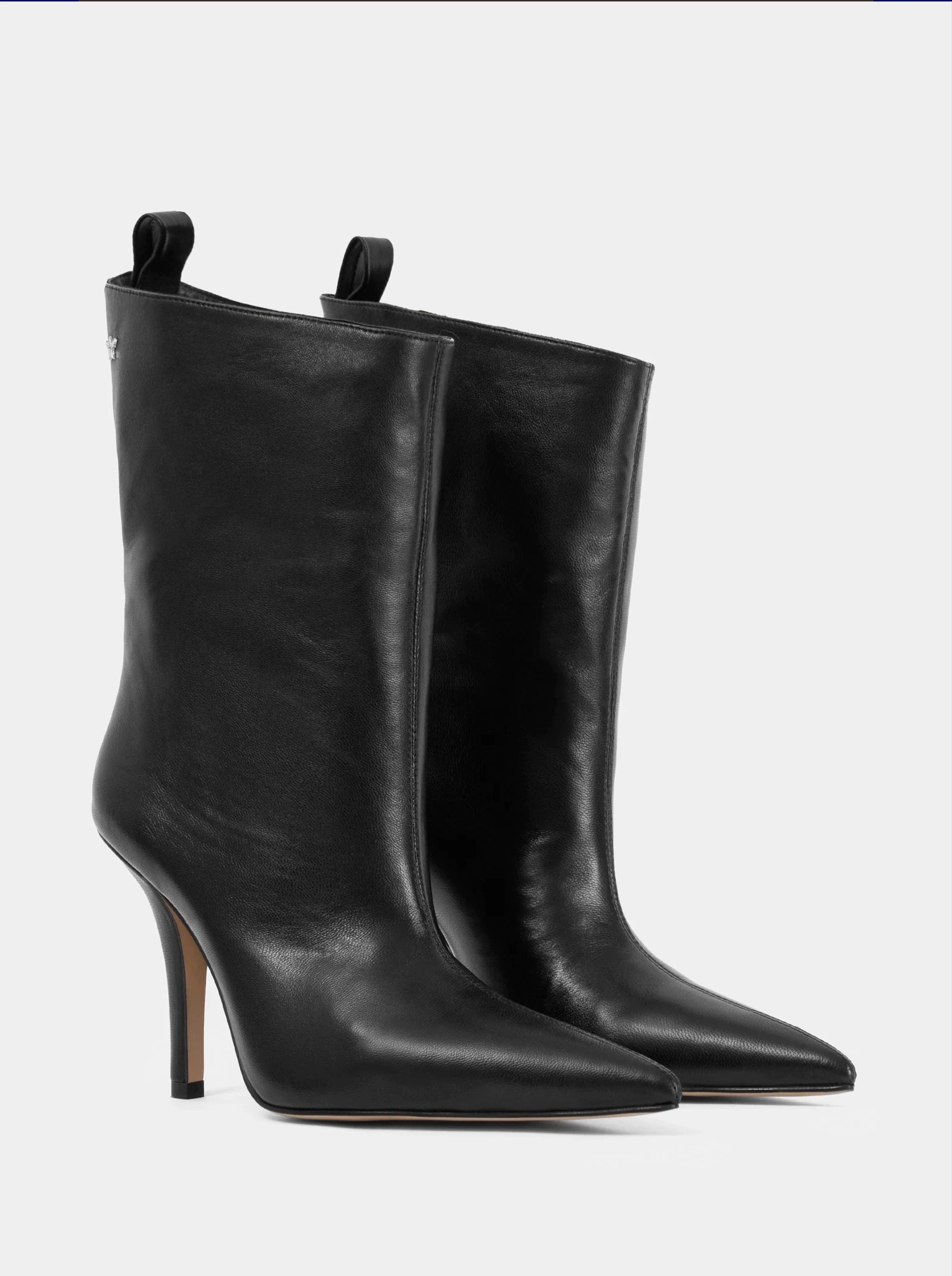 BELLA BLACK LEATHER BOOTIES