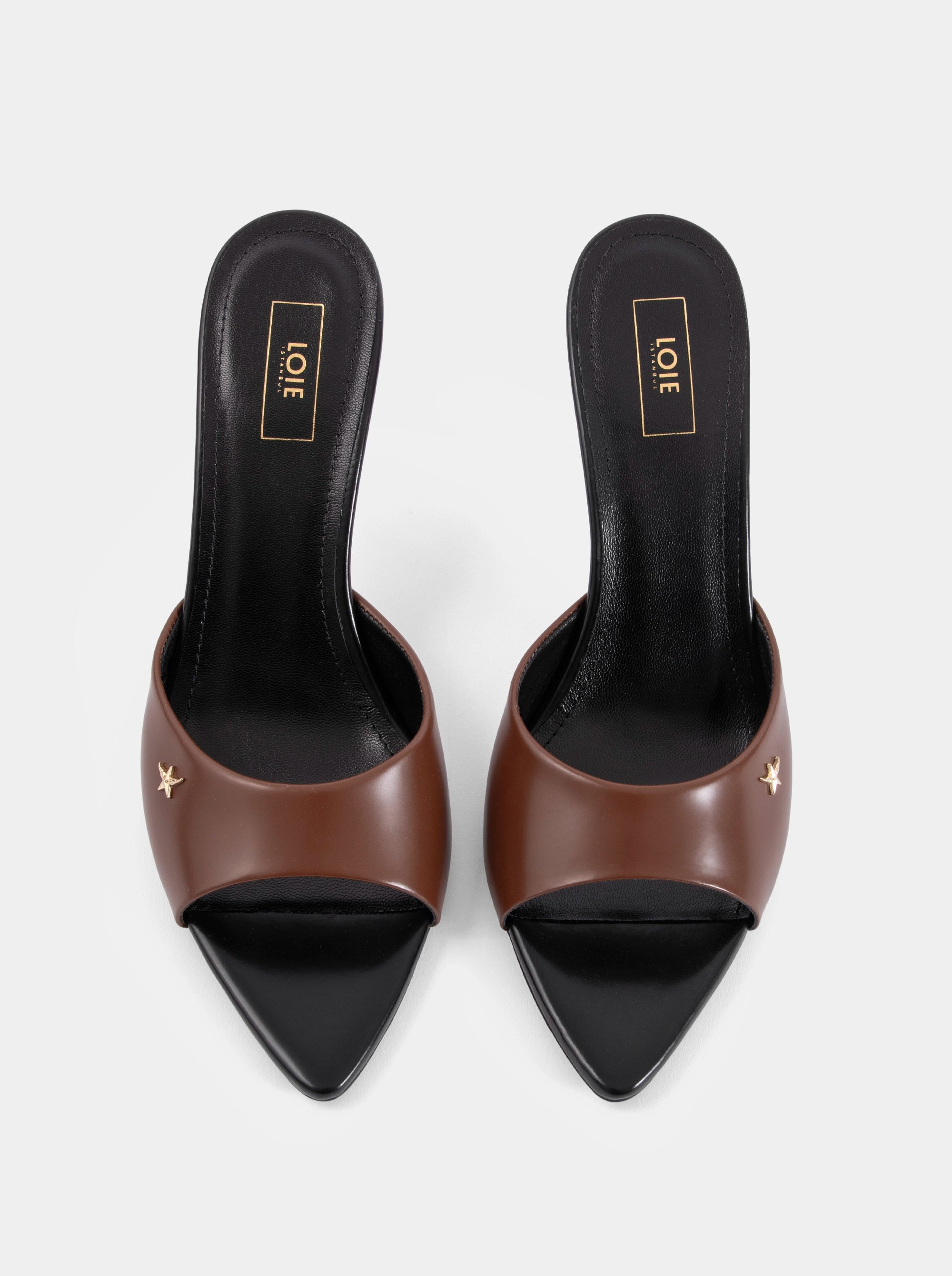 COVER BROWN LEATHER SANDALS