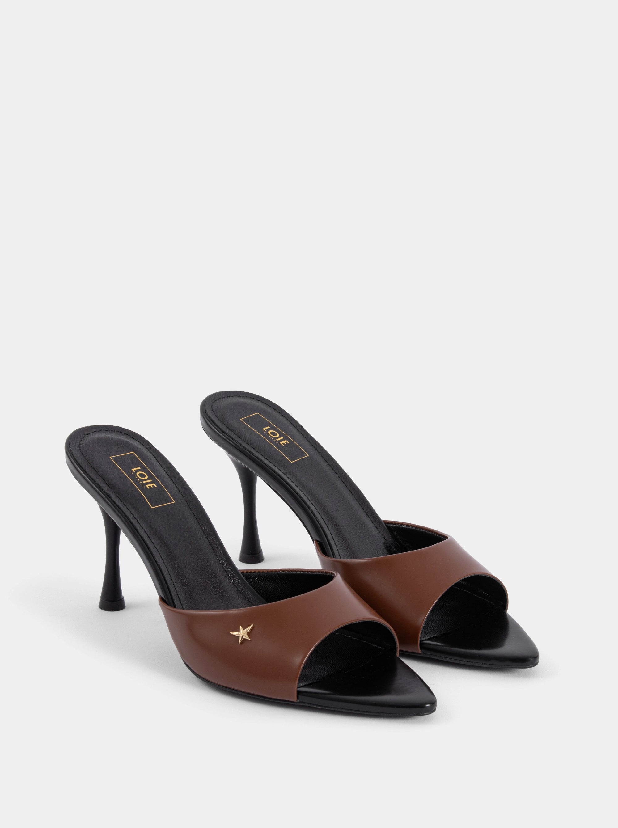 COVER BROWN LEATHER SANDALS