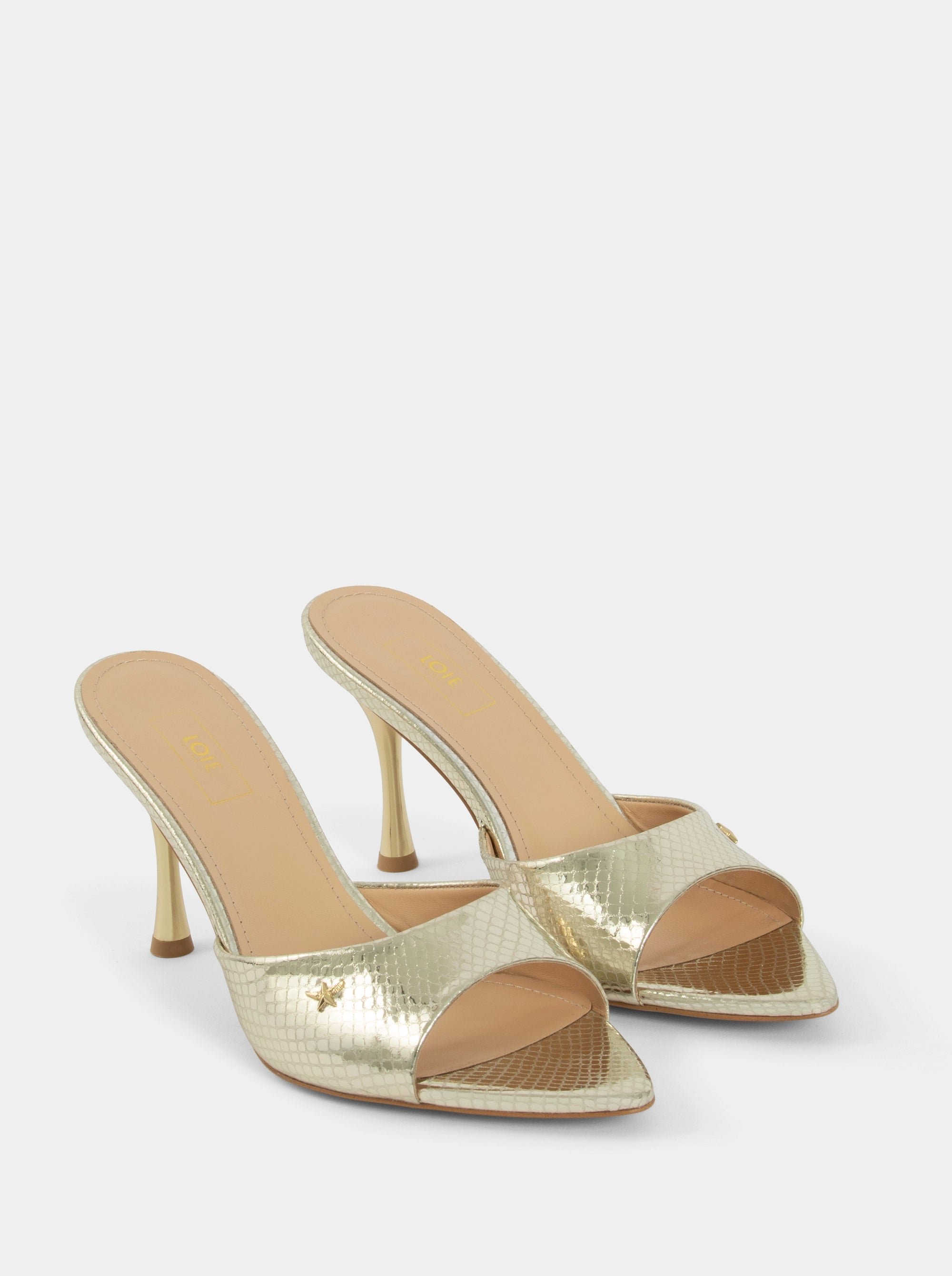 CLARA GOLD SNAKE SANDALS