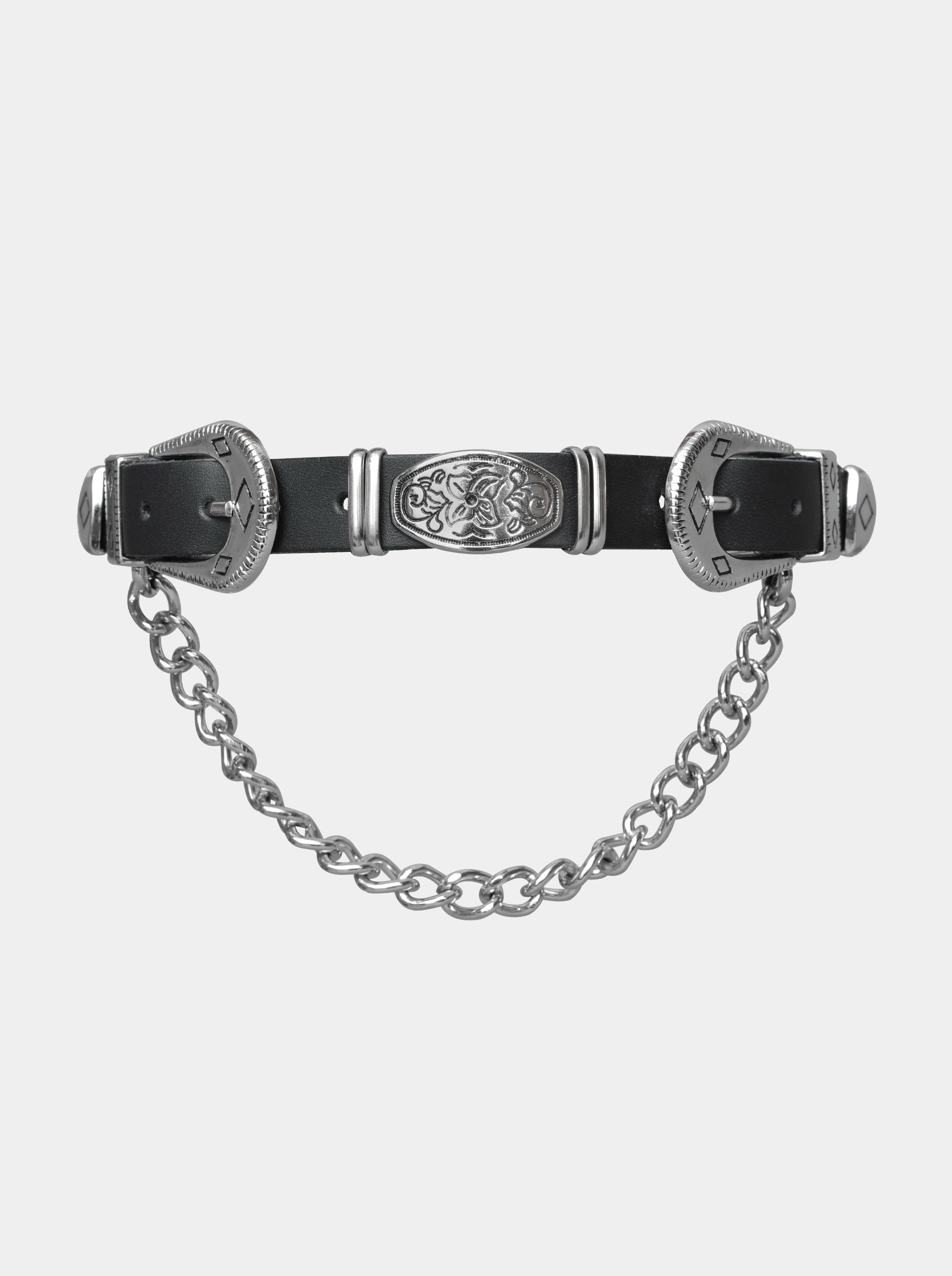 CLIPS BLACK LEATHER BELT