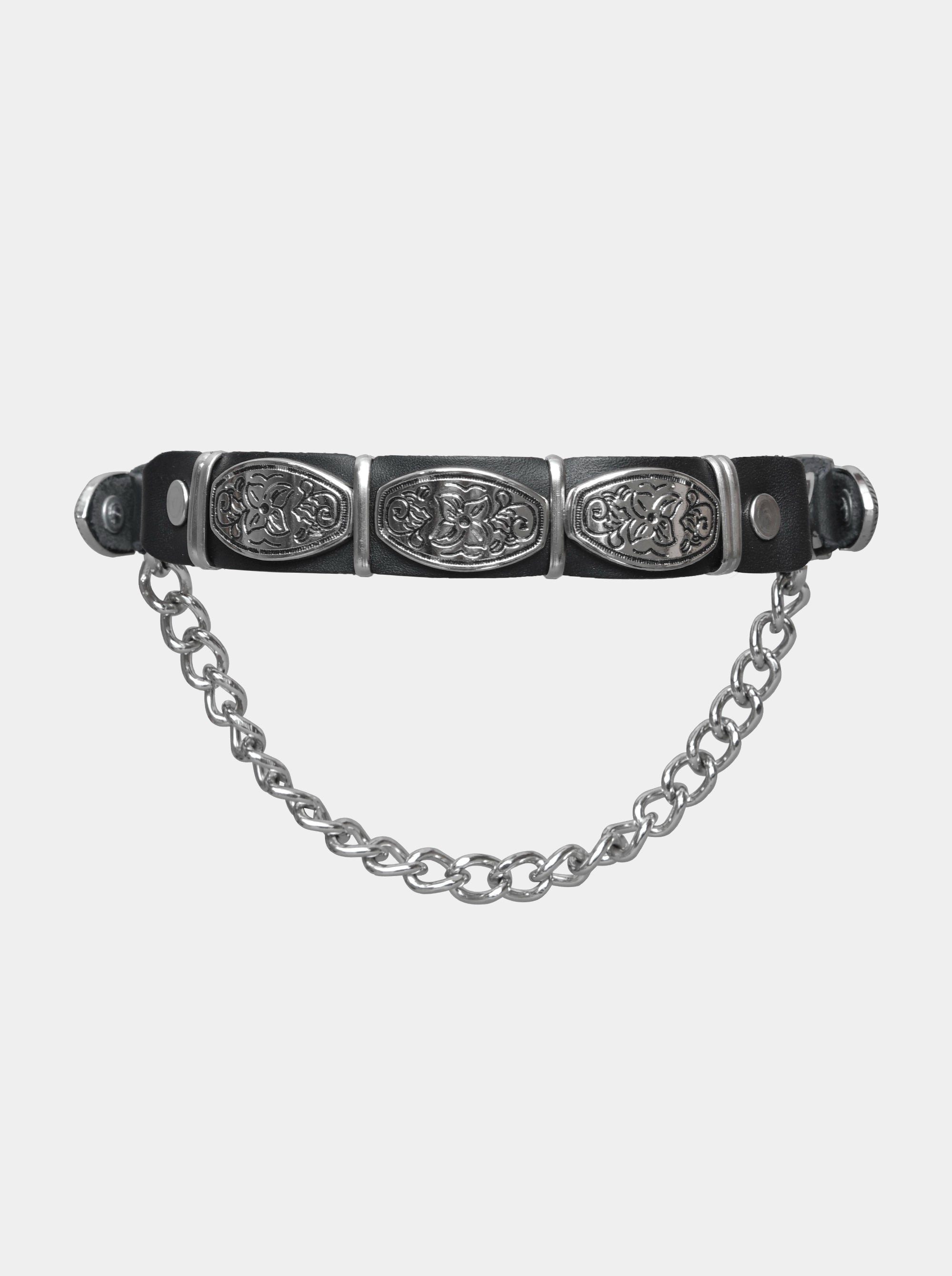 CLIPS BLACK LEATHER BELT