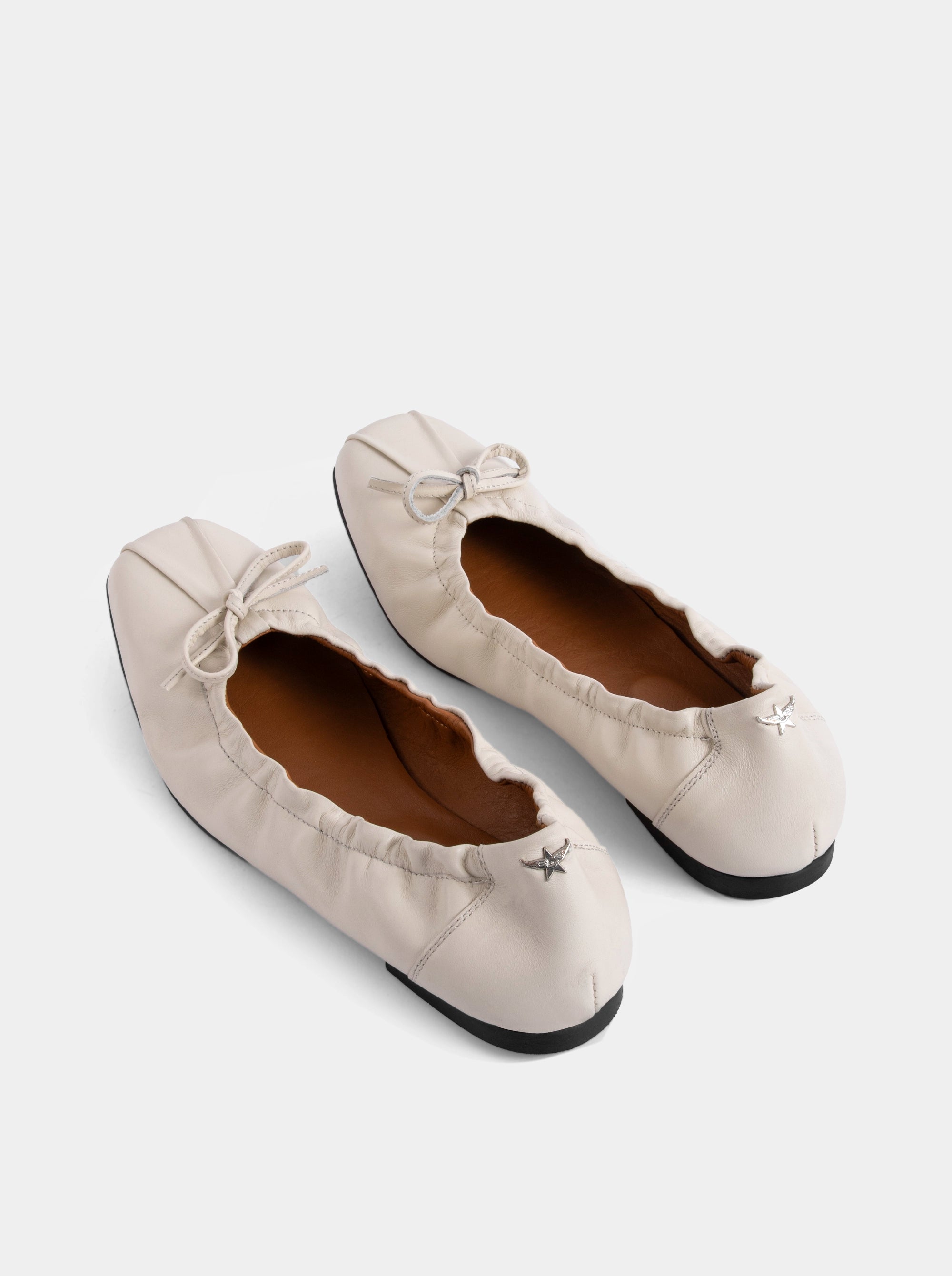 CLOUD BEIGE LEATHER BALLET FLATS