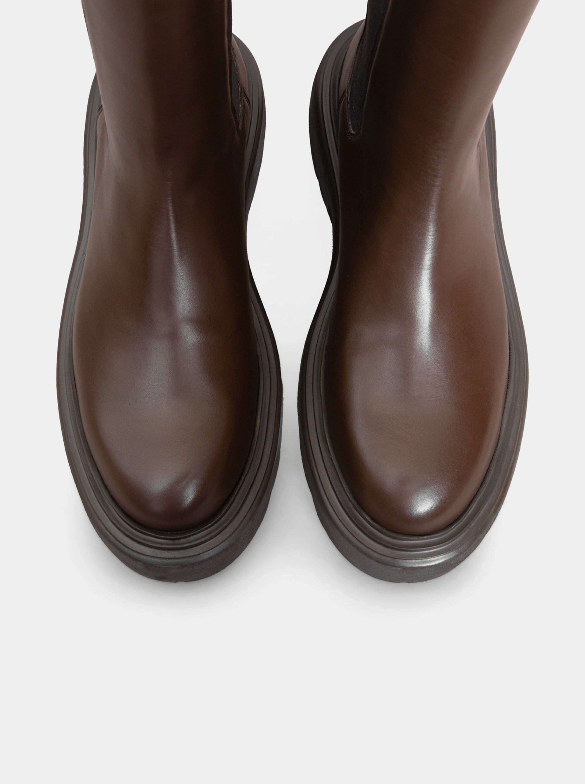 CONTAC BROWN LEATHER BOOTIES