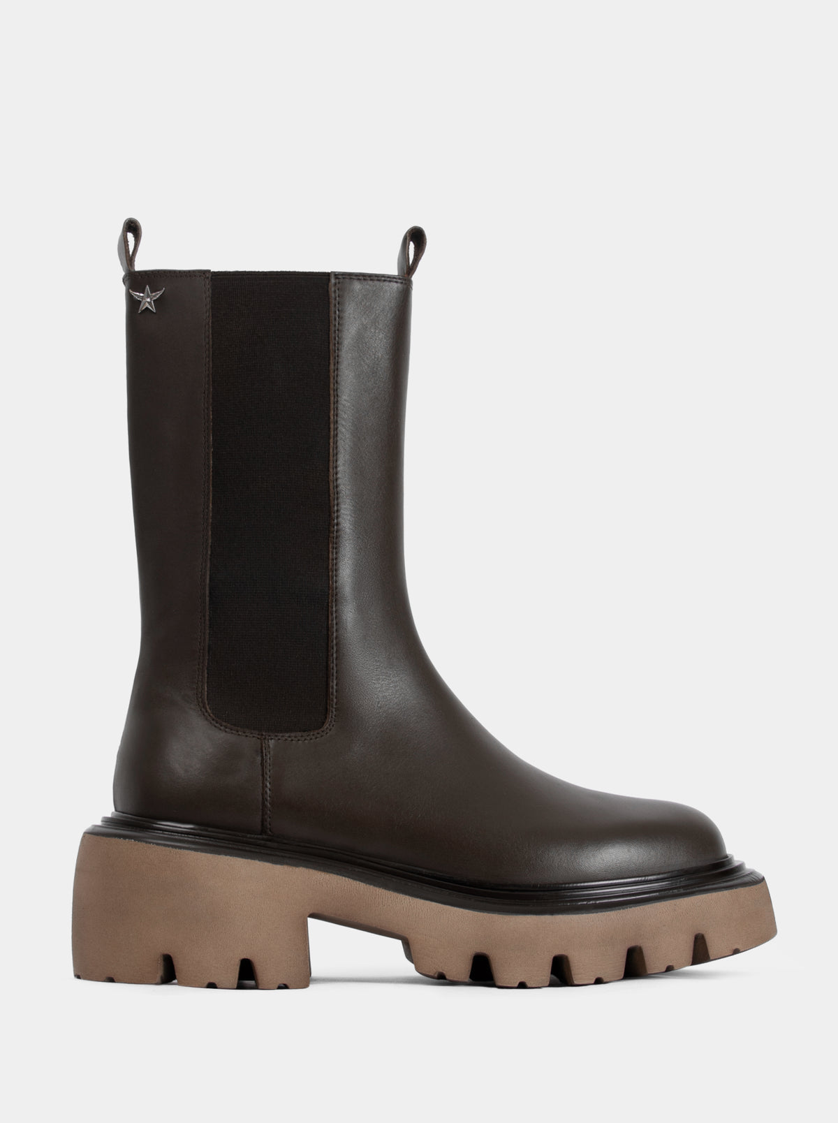 CONTAC BROWN LEATHER BOOTIES