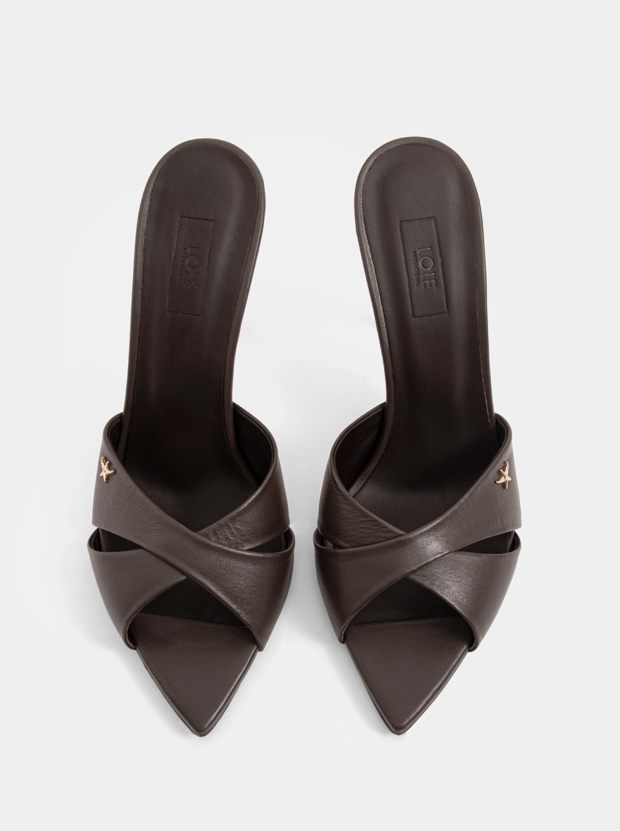 COVER BROWN LEATHER SANDALS