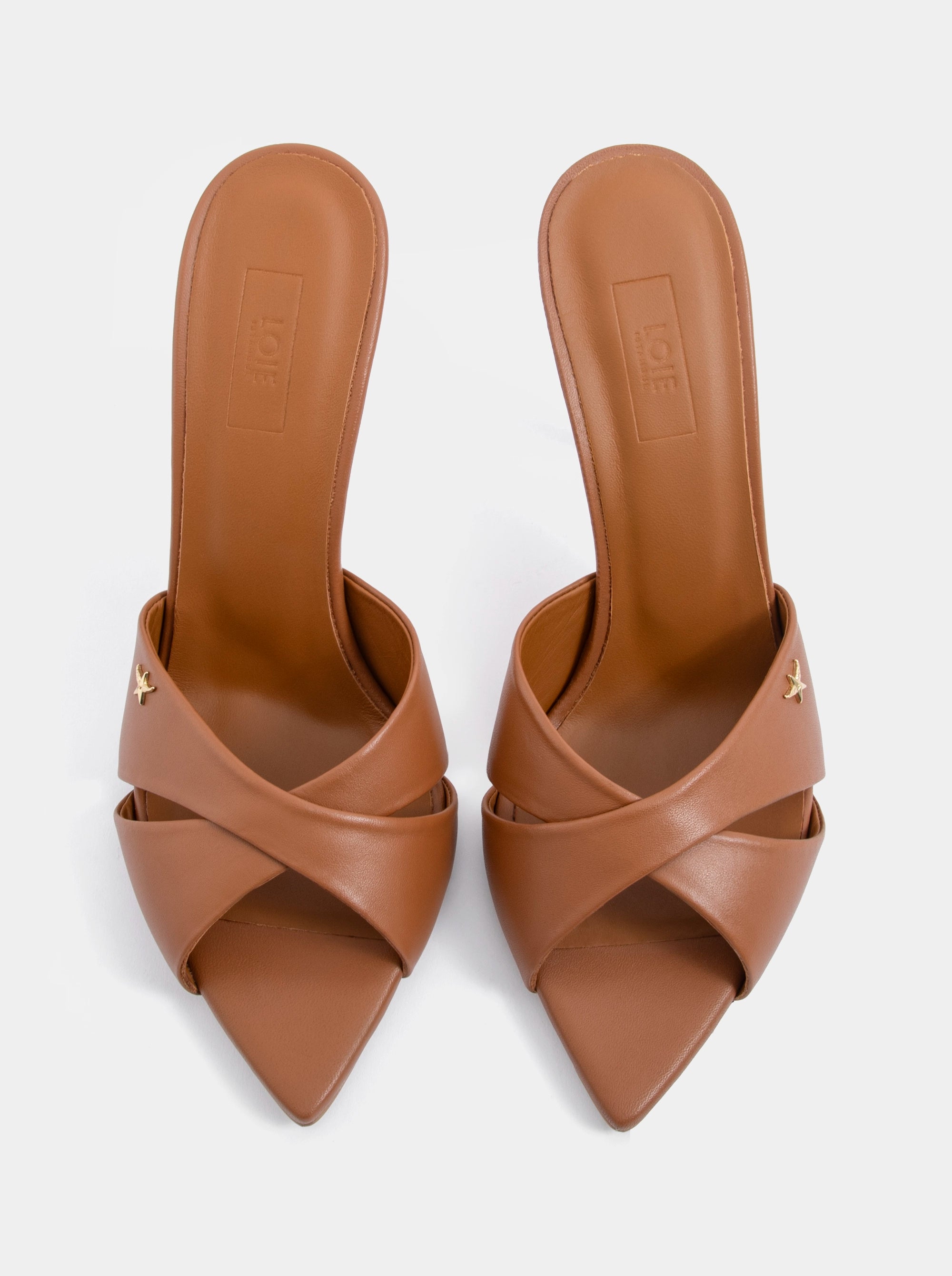 COVER CARAMEL LEATHER SANDALS