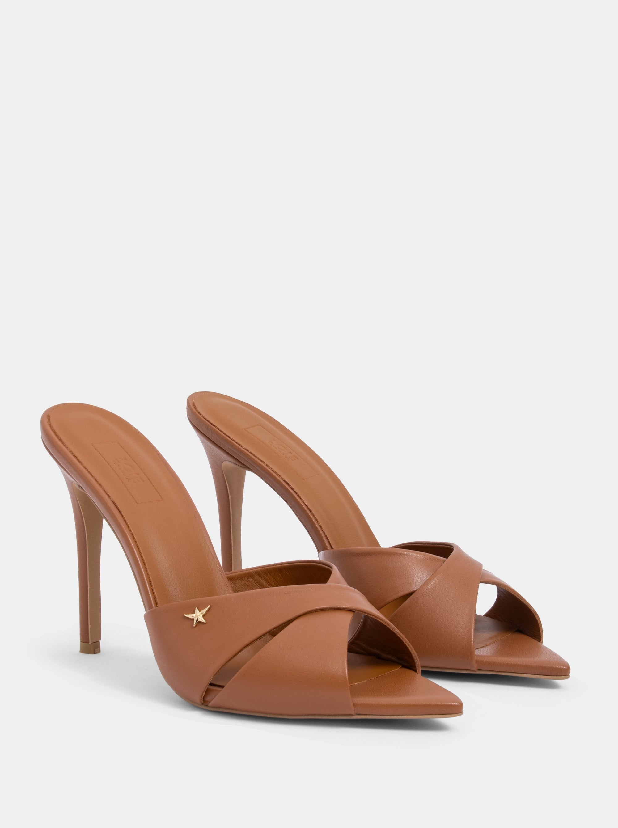 COVER CARAMEL LEATHER SANDALS