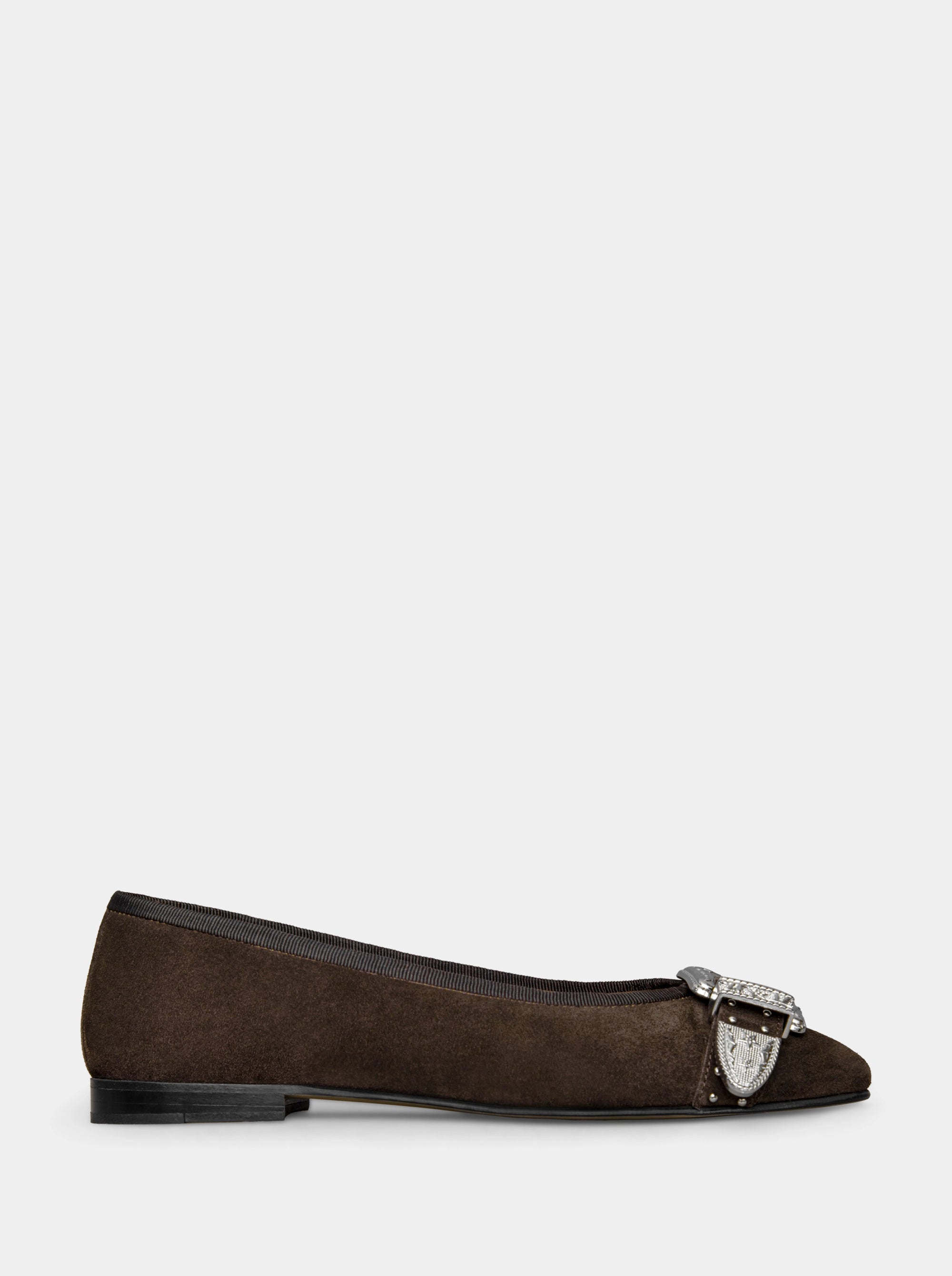 CUBA BROWN SUEDE BALLET FLATS