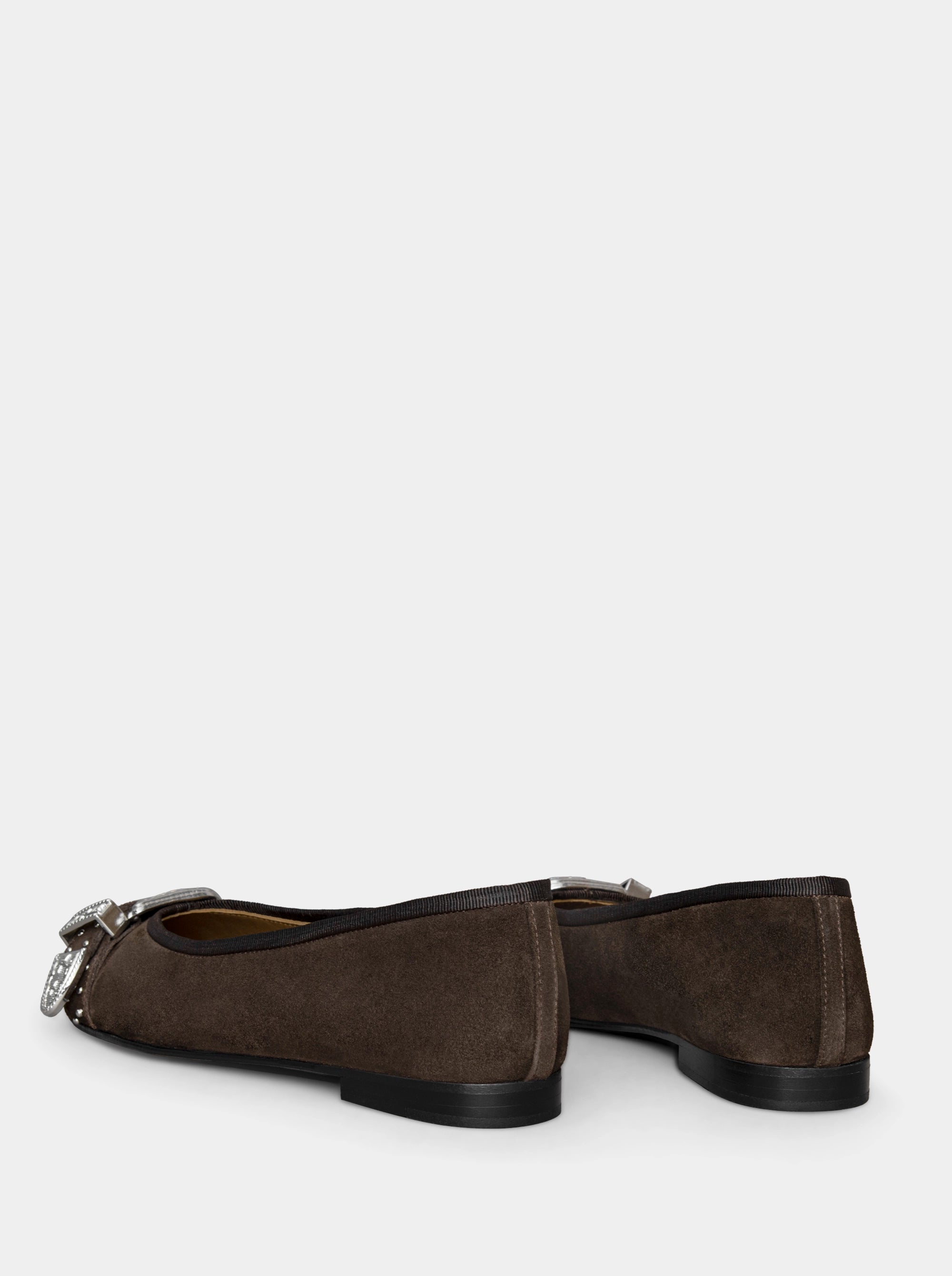 CUBA BROWN SUEDE BALLET FLATS