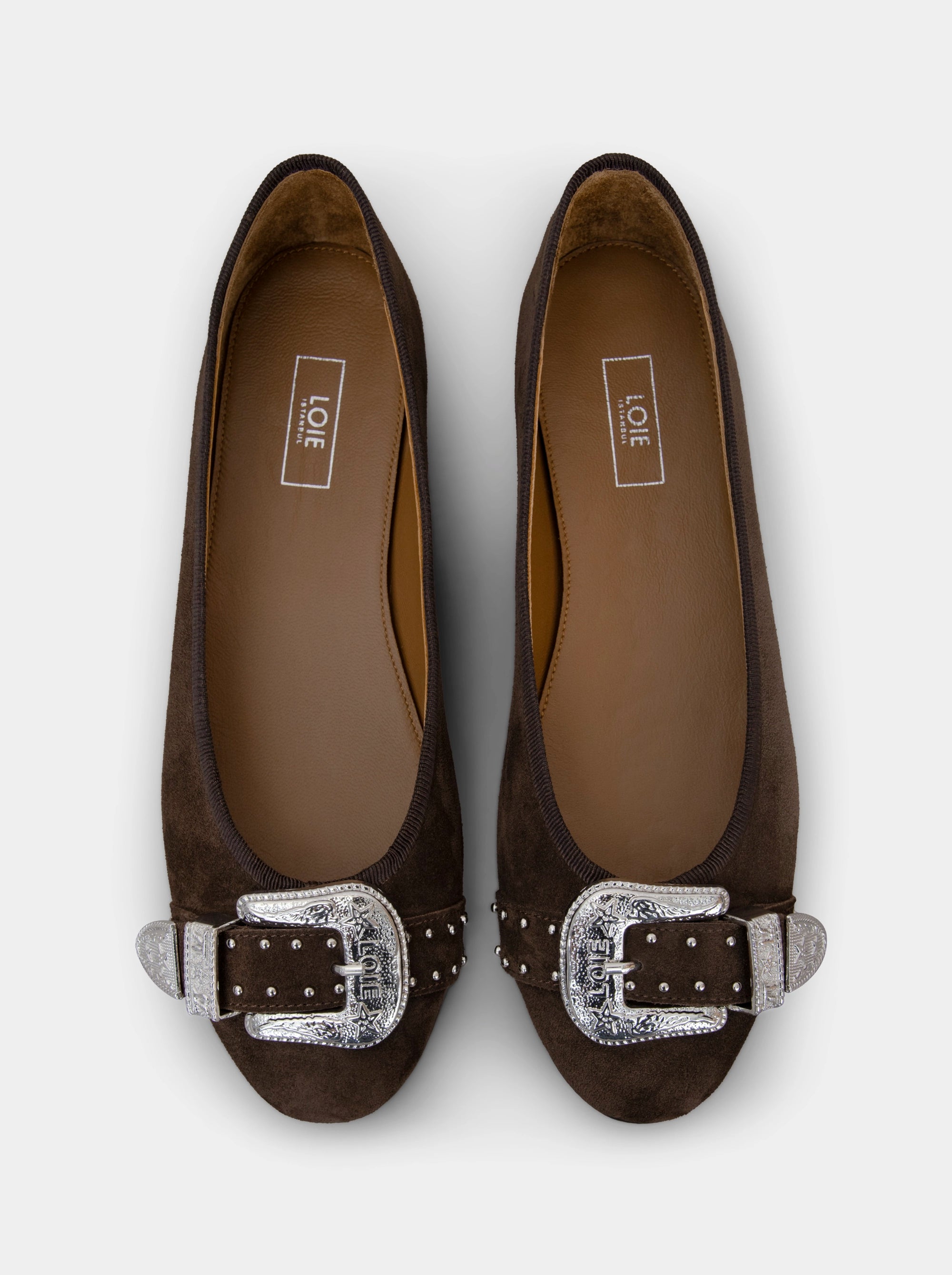 CUBA BROWN SUEDE BALLET FLATS