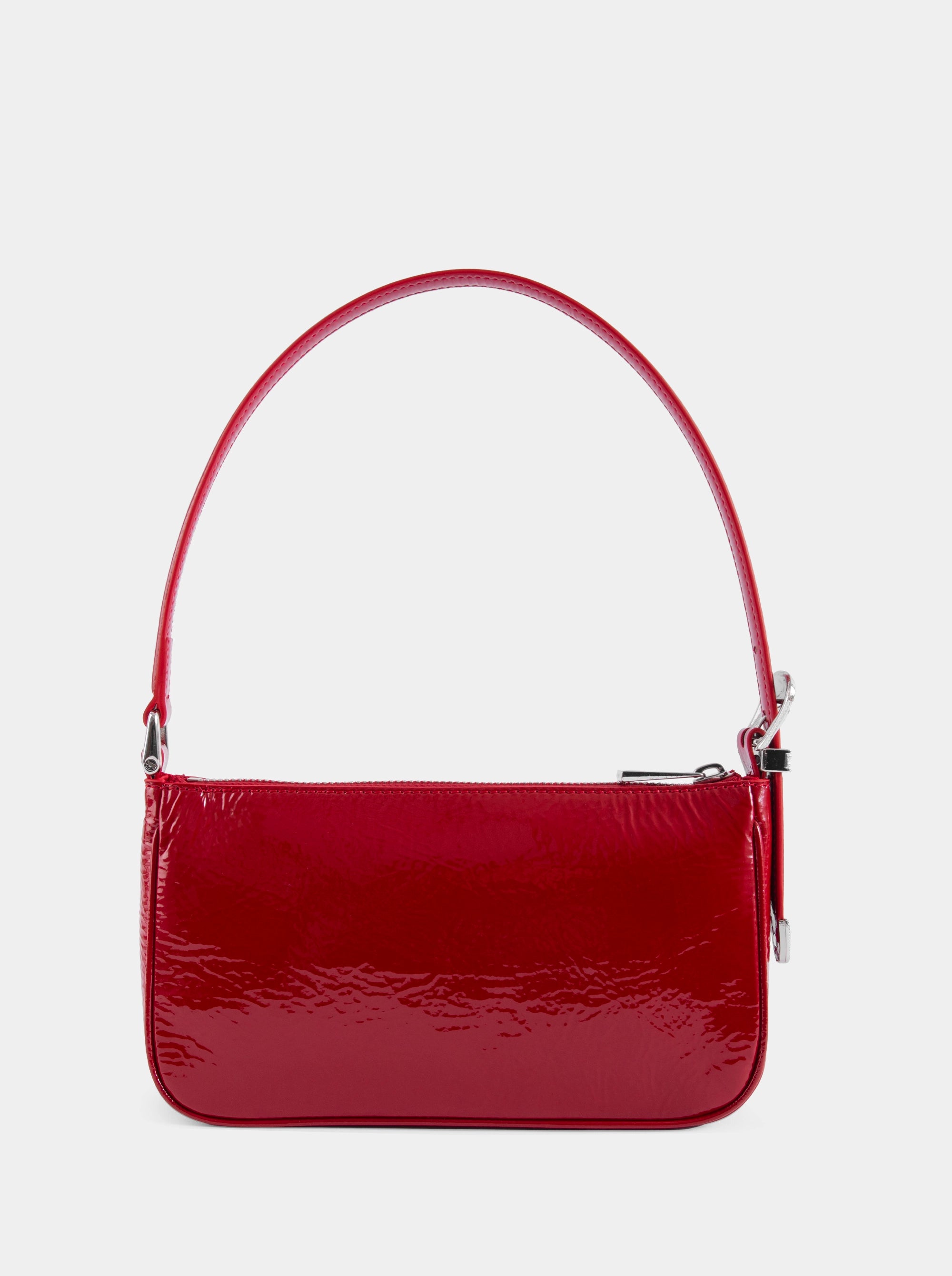 CURVE RED NAPLAK PATENT BAG