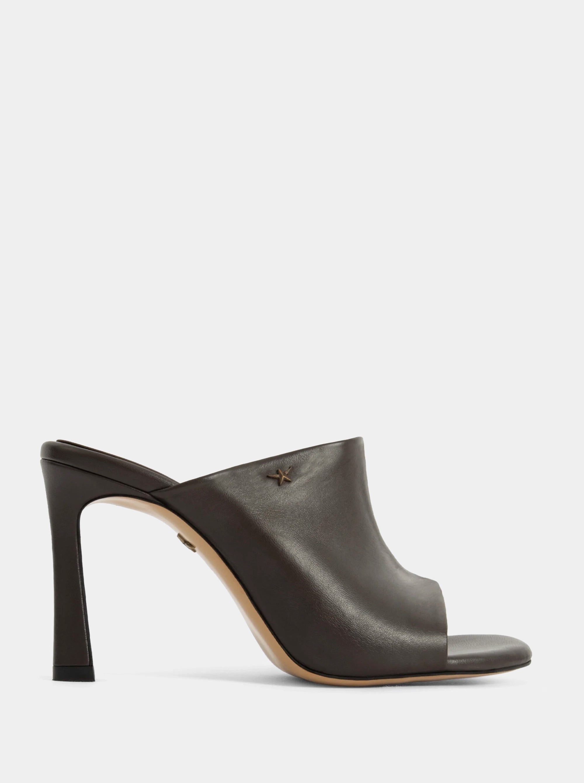 CUT DARK BROWN LEATHER SANDALS