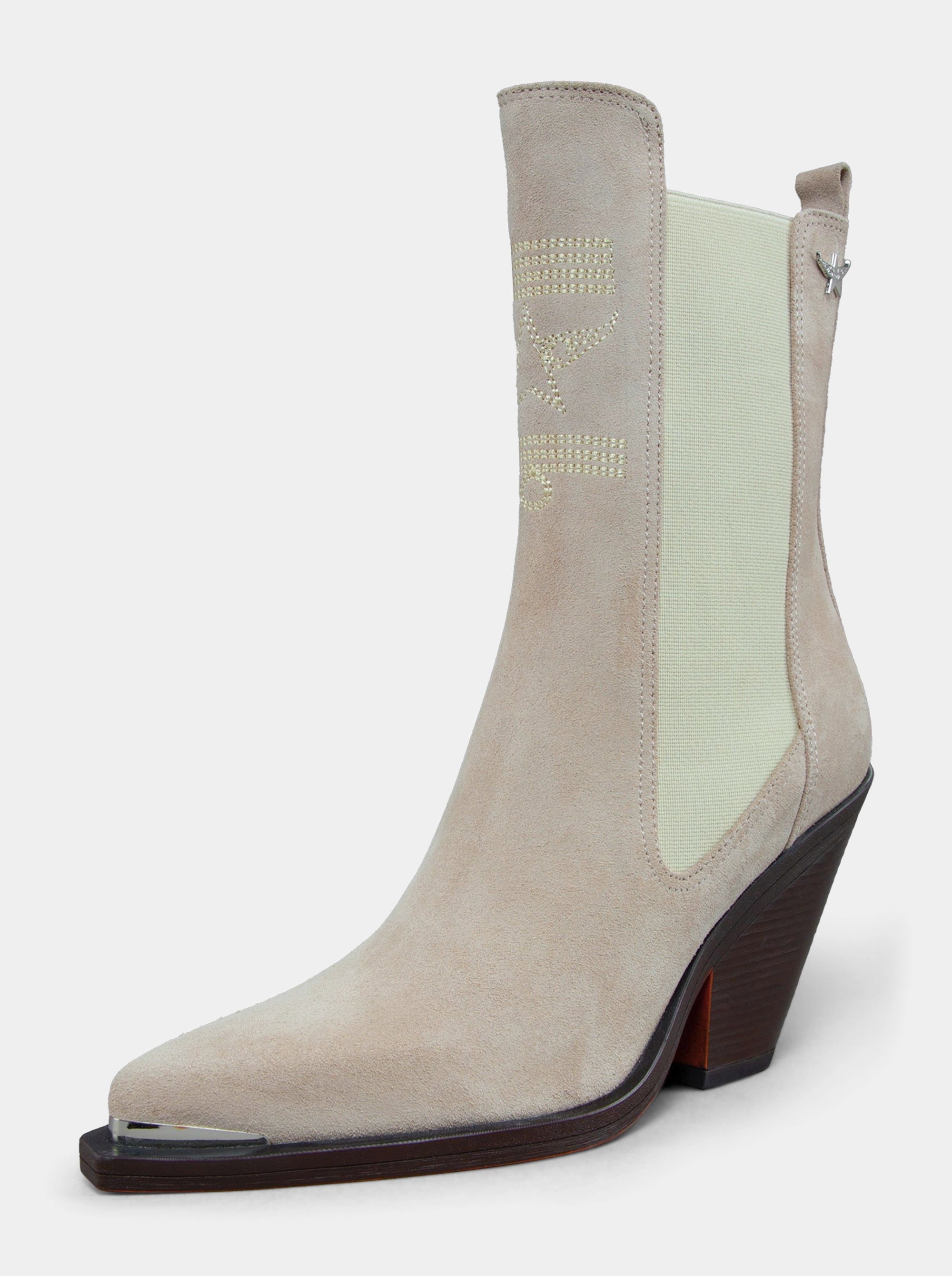 DARLA BEIGE SUEDE BOOTIES