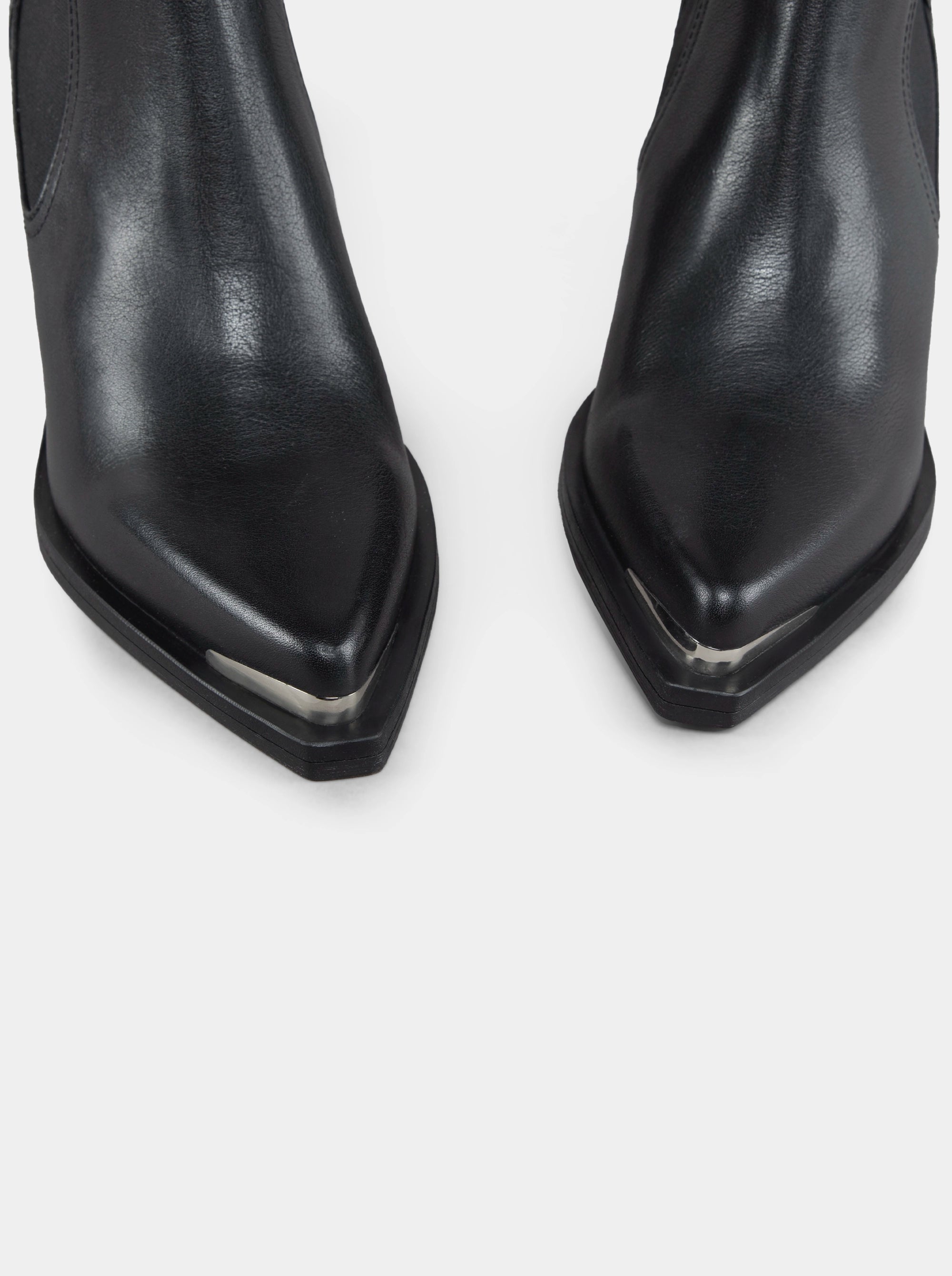 DARLA BLACK LEATHER BOOTIES