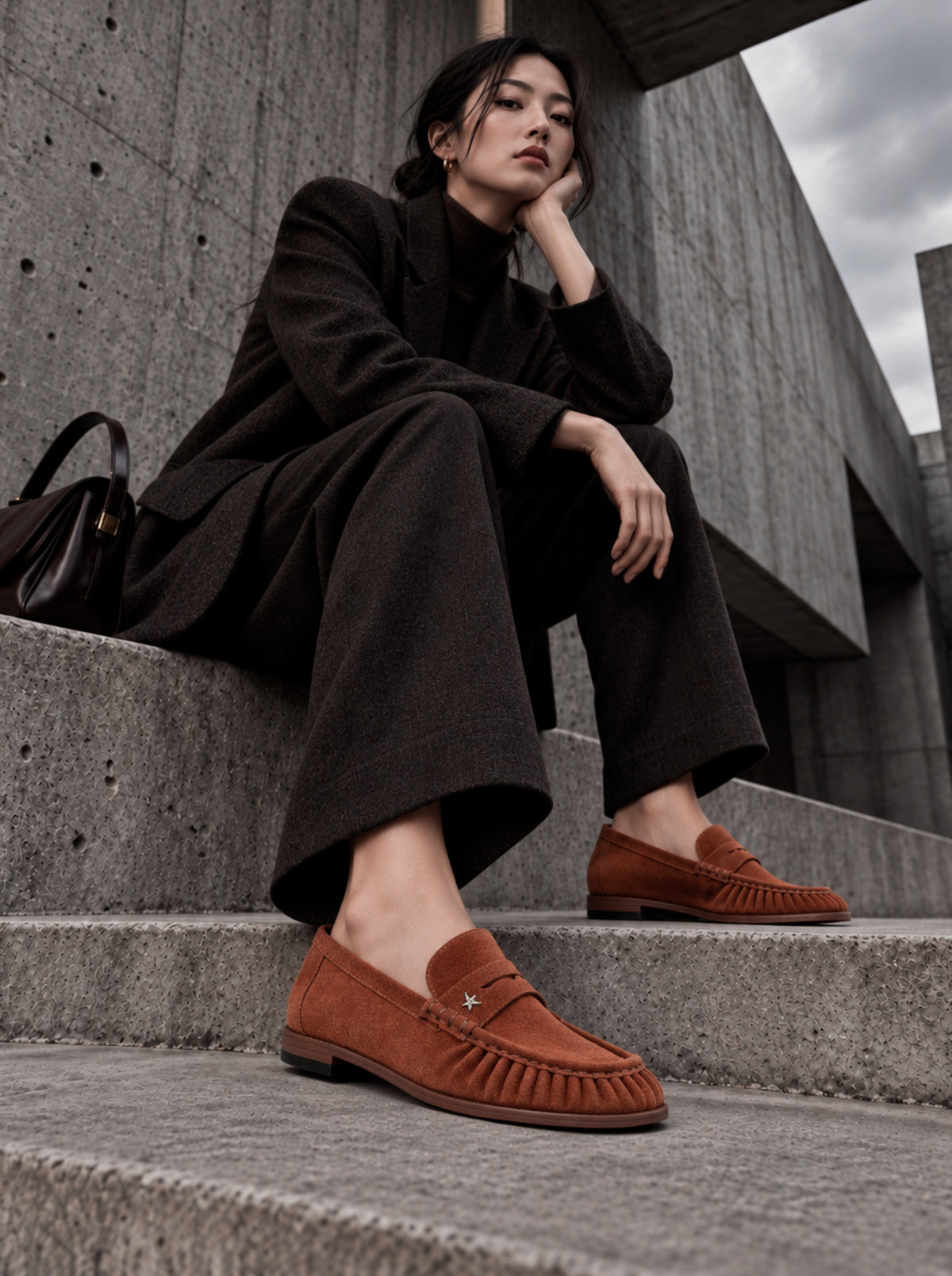 DROP TERACOTA SUEDE SHOES