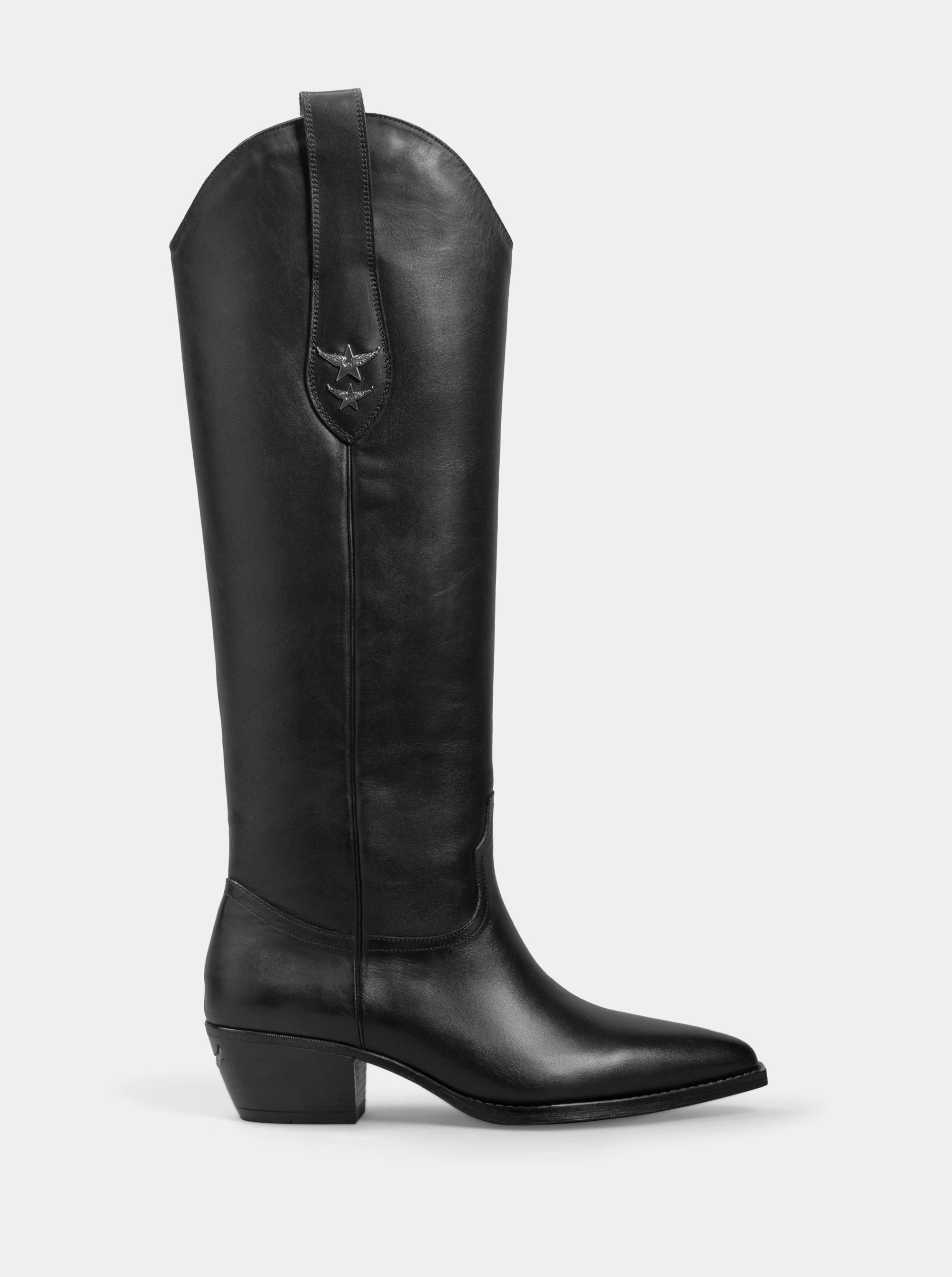 ELENORA BLACK LEATHER BOOTS