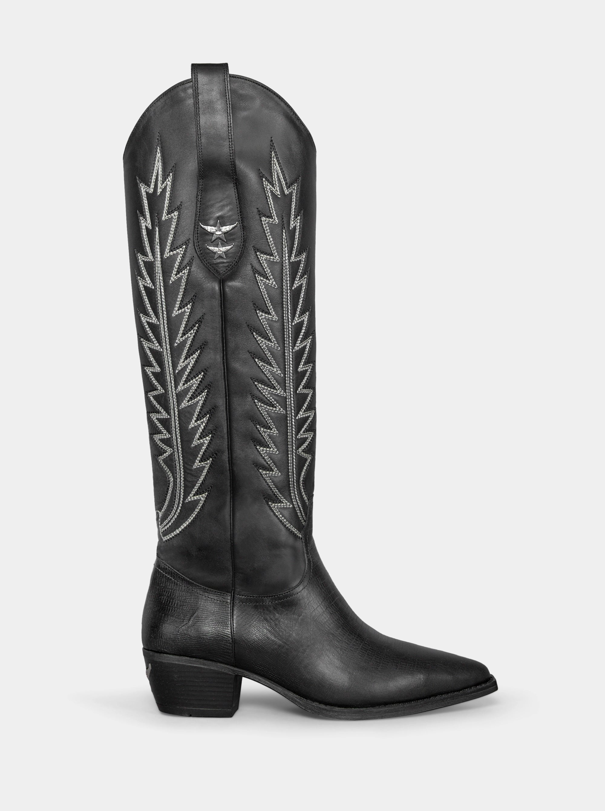 ELENORA SNAKE BLACK BOOTS