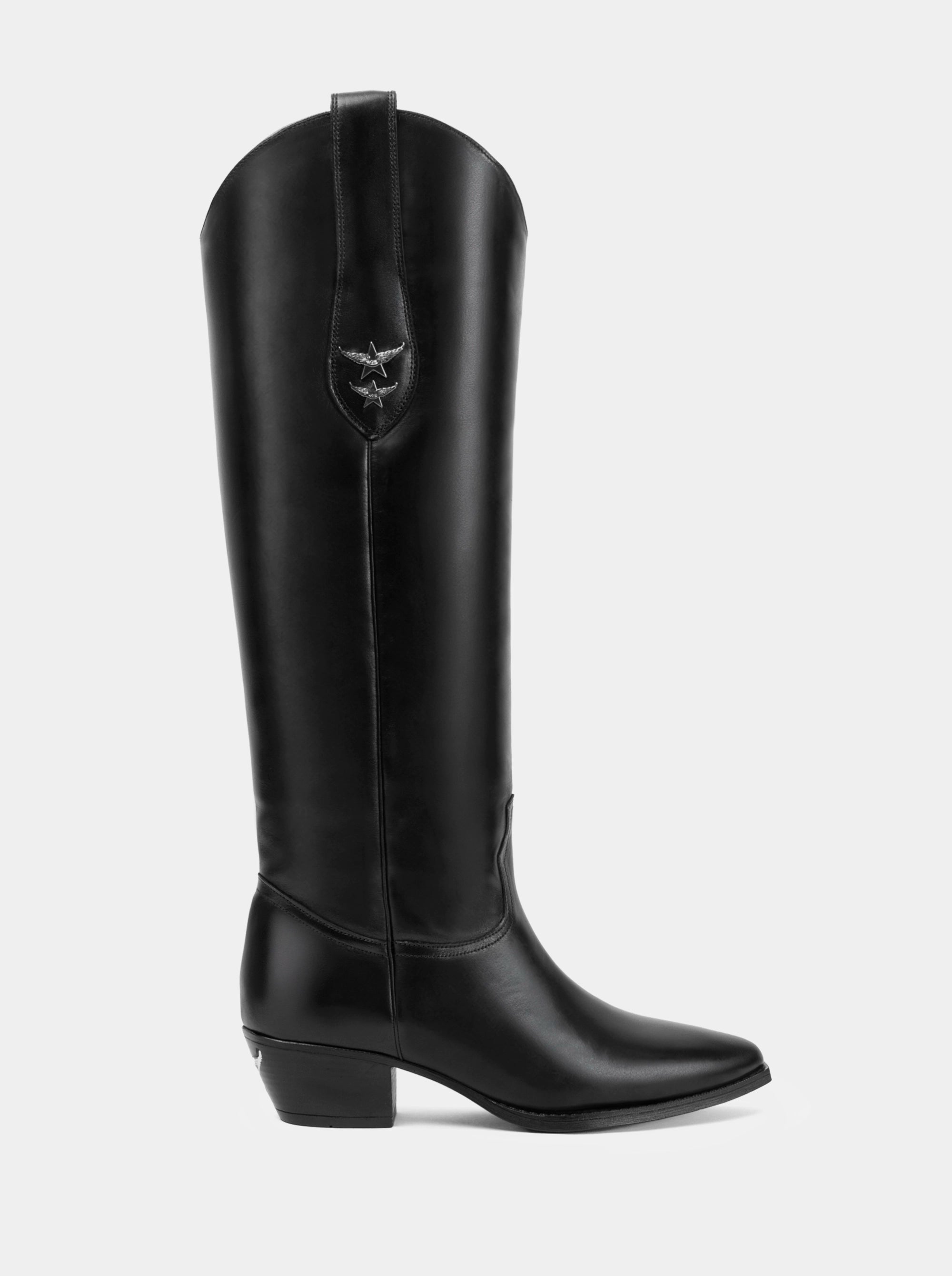 ELENORA BLACK LEATHER BOOTS