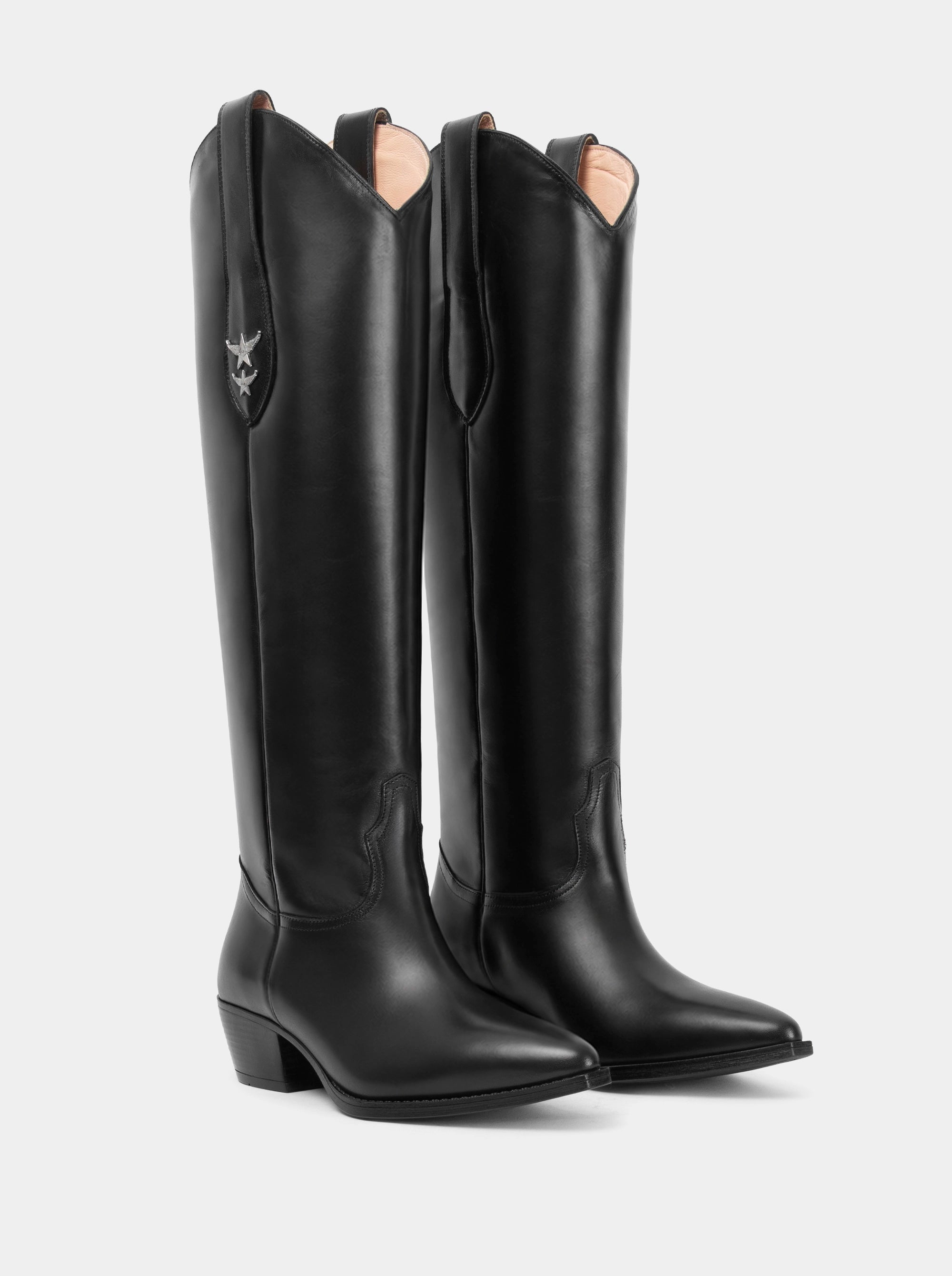 ELENORA BLACK LEATHER BOOTS