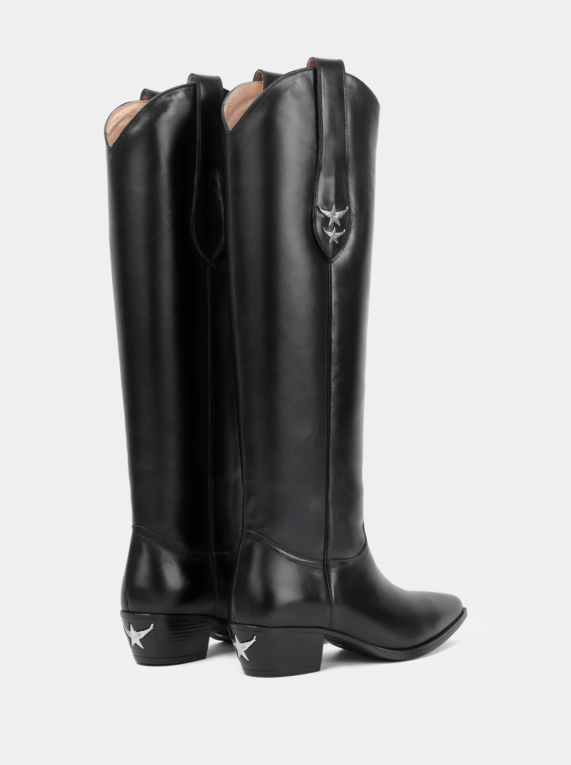 ELENORA BLACK LEATHER BOOTS